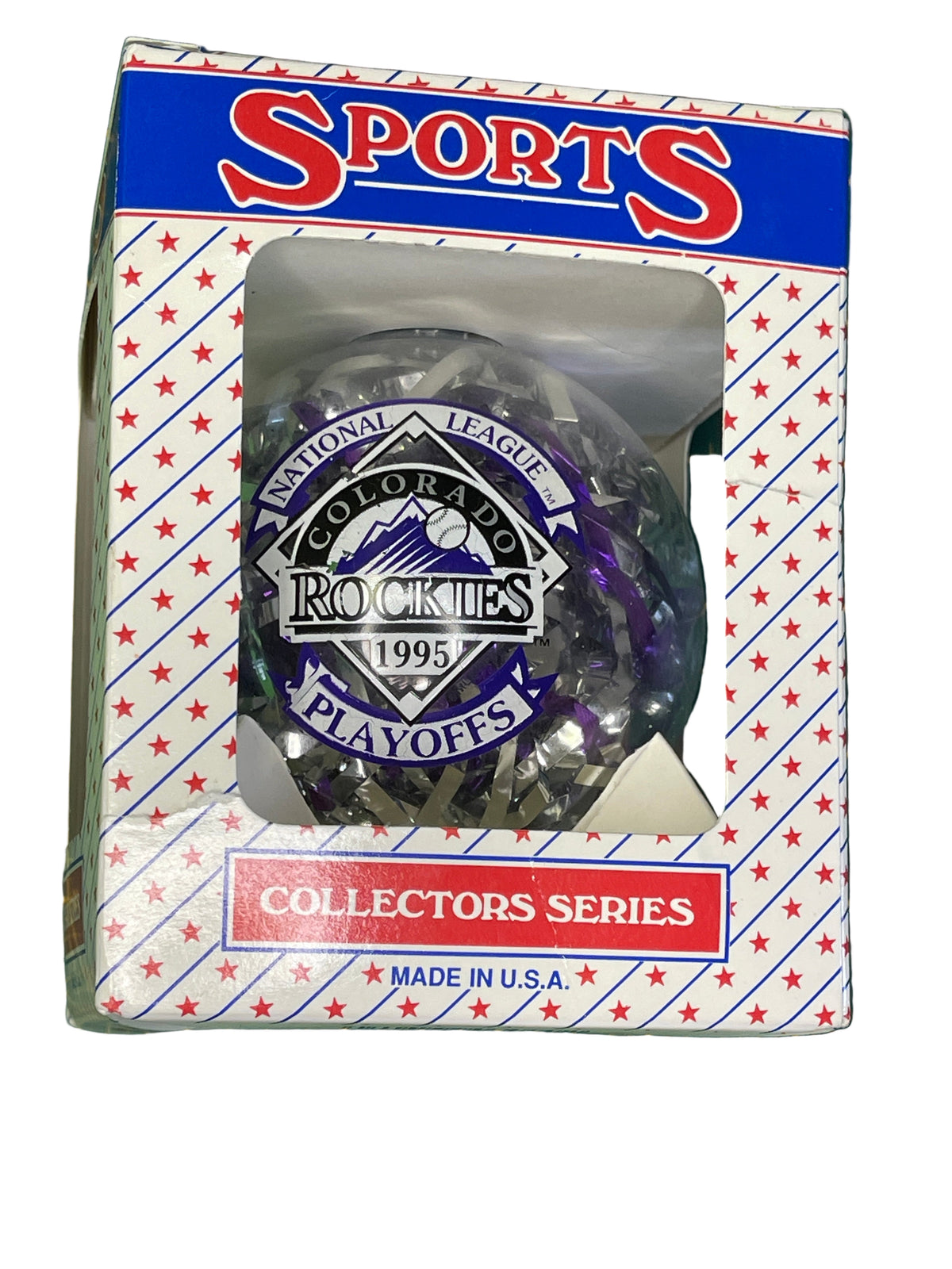 MLB Colorado Rockies 1995 Christmas Glass Ball Ornament Tree Decoration NWT