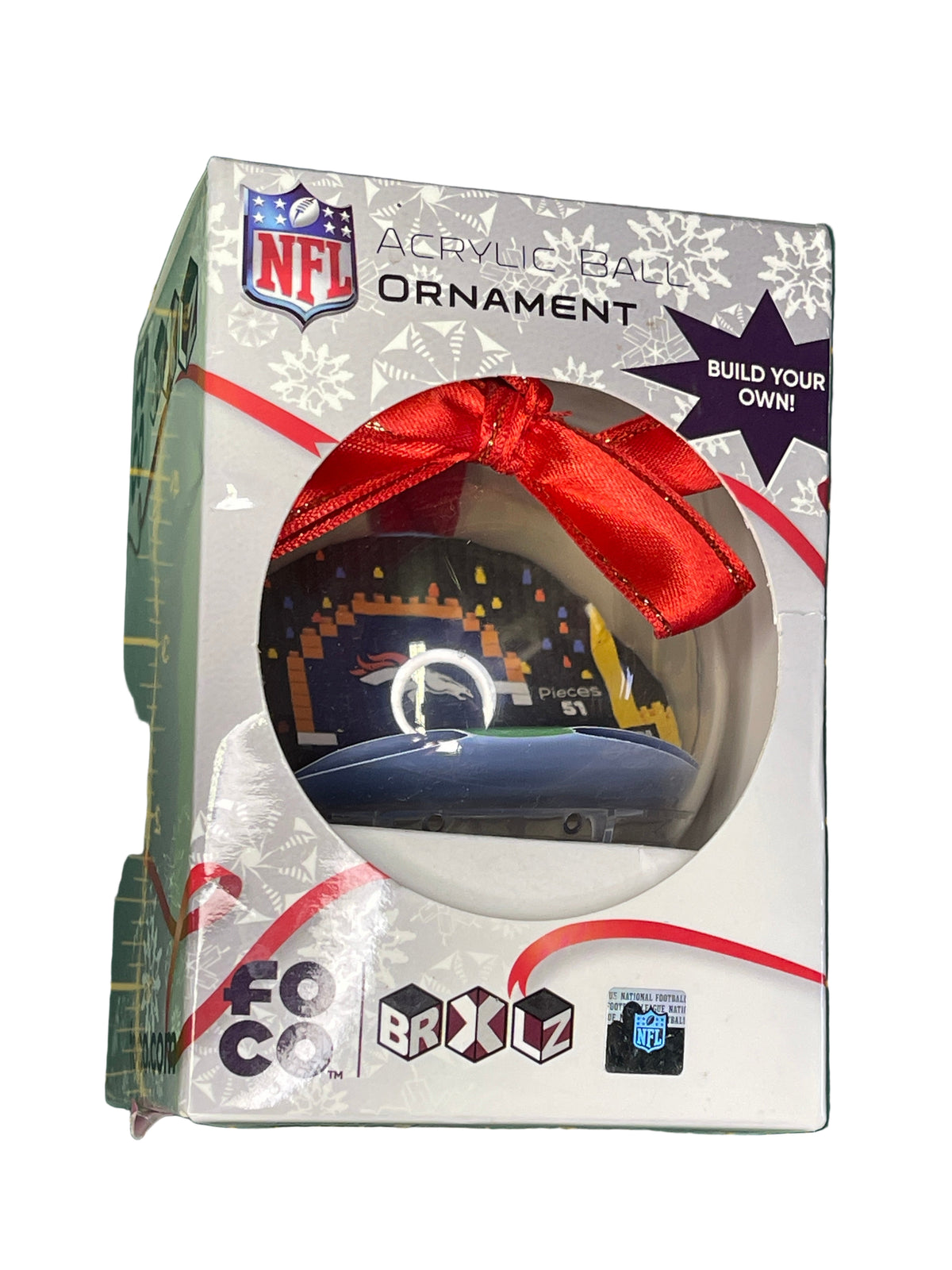 NFL Denver Broncos FOCO Build Your Own Christmas Tree Ornament NWT