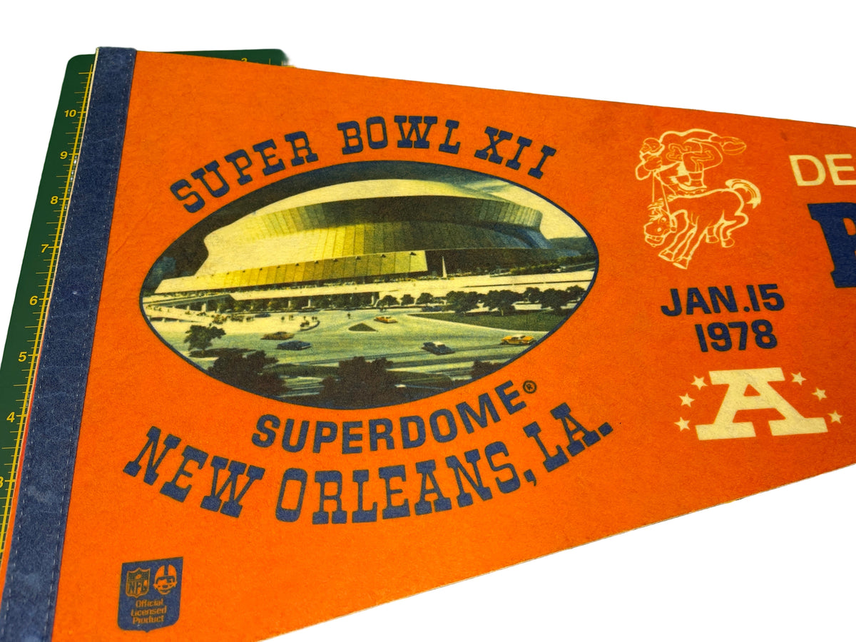 NFL Denver Broncos Super Bowl XII Superdome 1978 Vintage Pennant RARE