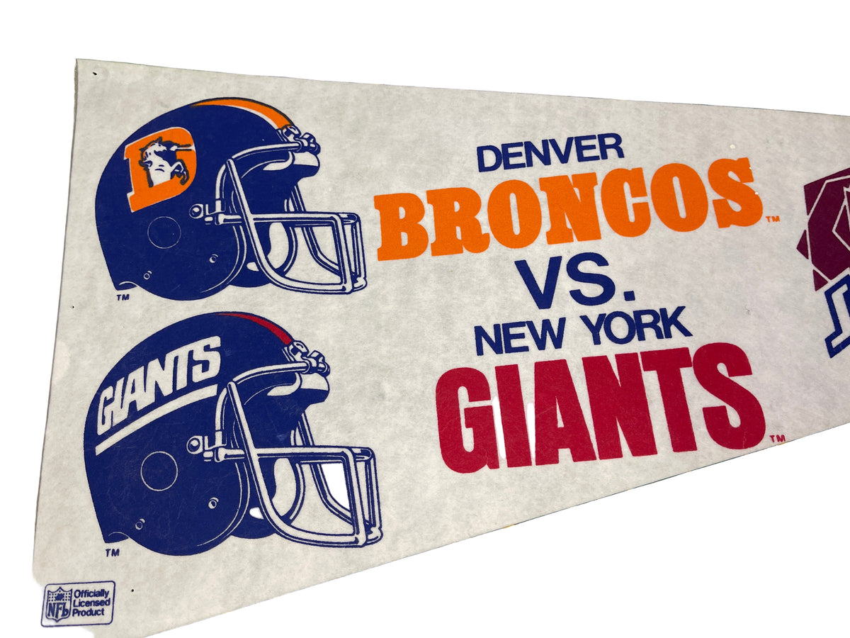 NFL Denver Broncos New York Giants 1987 Super Bowl XXI Vintage Pennant