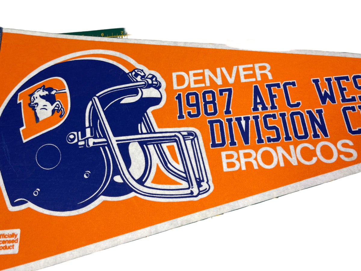NFL Denver Broncos 1987 AFC Western Division Champions Vintage Pennant