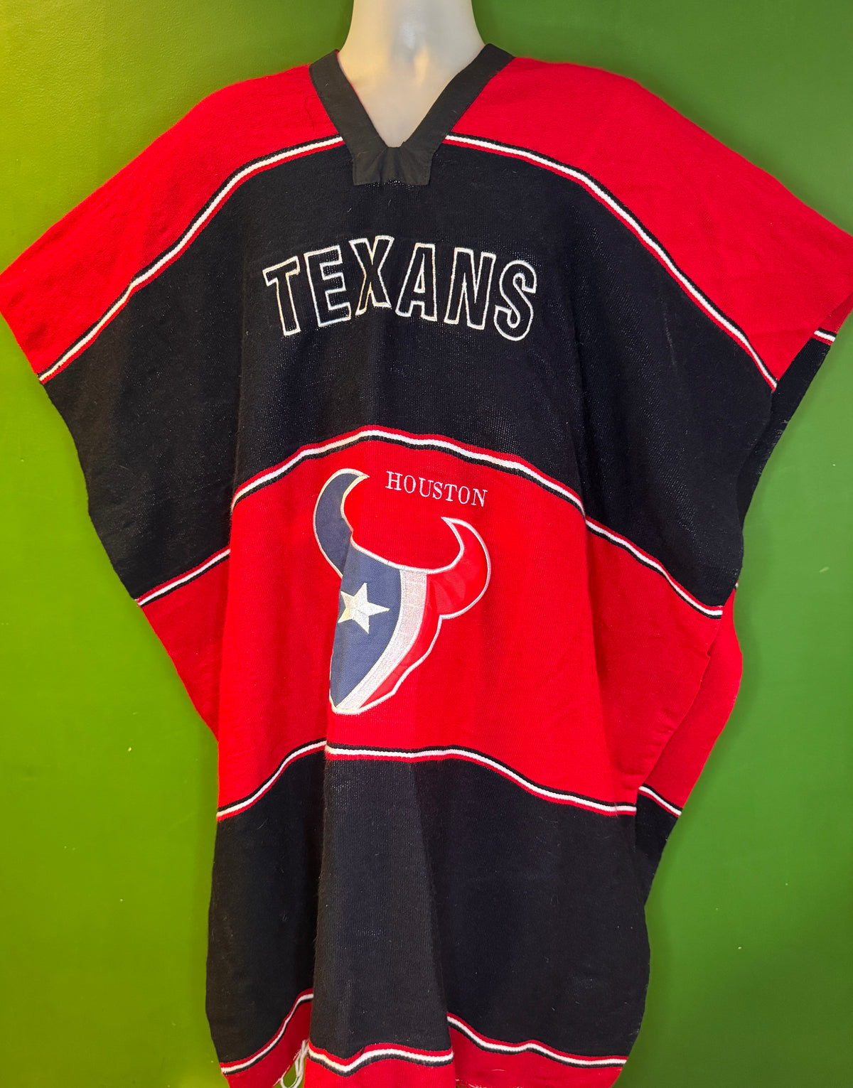 NFL Houston Texans Red and Black Poncho Adults OSFM