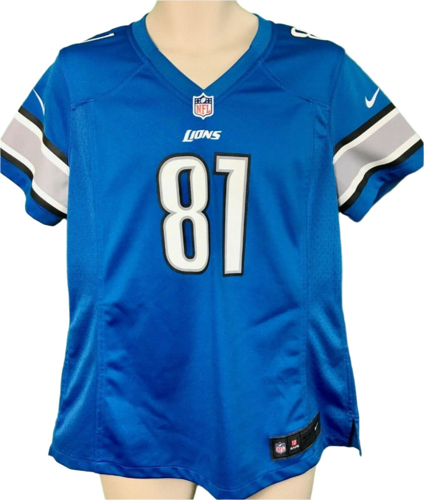 NFL Detroit Lions Johnson #81 Game Jersey Women's Large