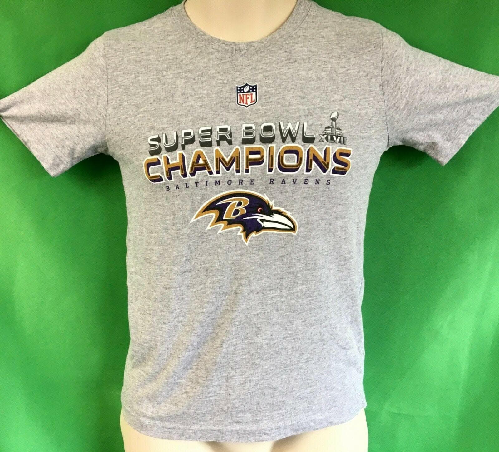 NFL Baltimore Ravens Super Bowl XLVII Champions T-Shirt Youth Medium 10-12 NWT