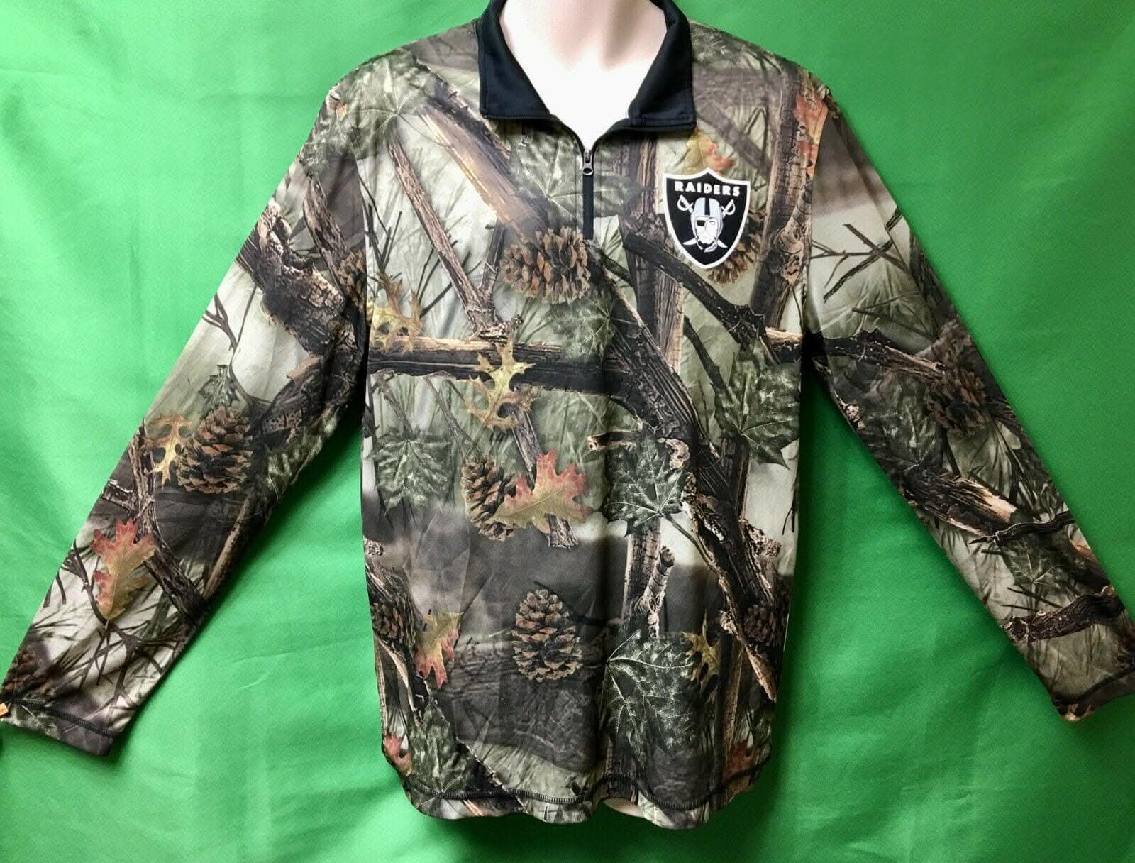 NFL Las Vegas Raiders Realtree Camo TX3 1/4 Zip Pullover Men's Large