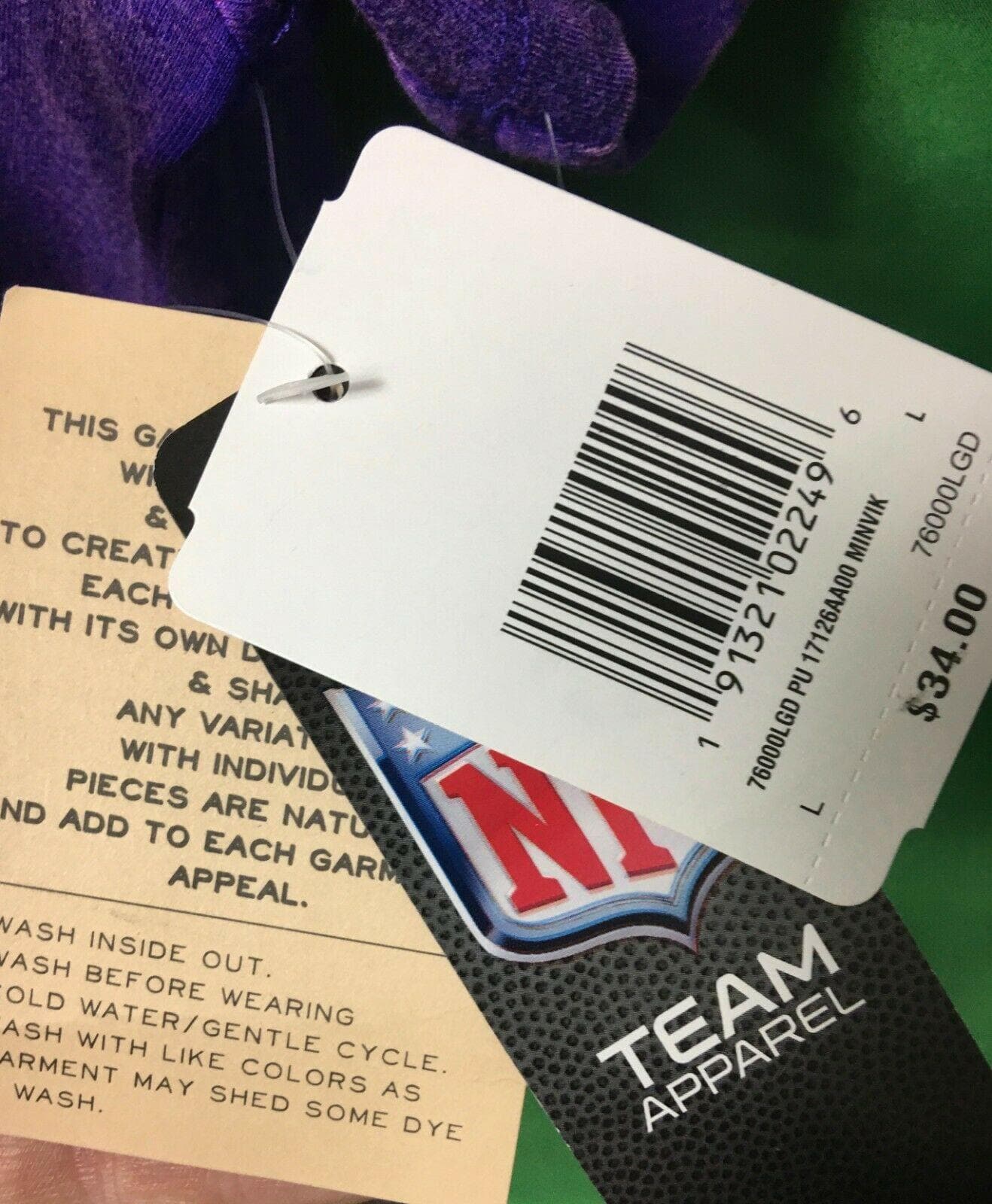 NFL Minnesota Vikings Purple Garment Dyed Soft T-Shirt Women's Large NWT