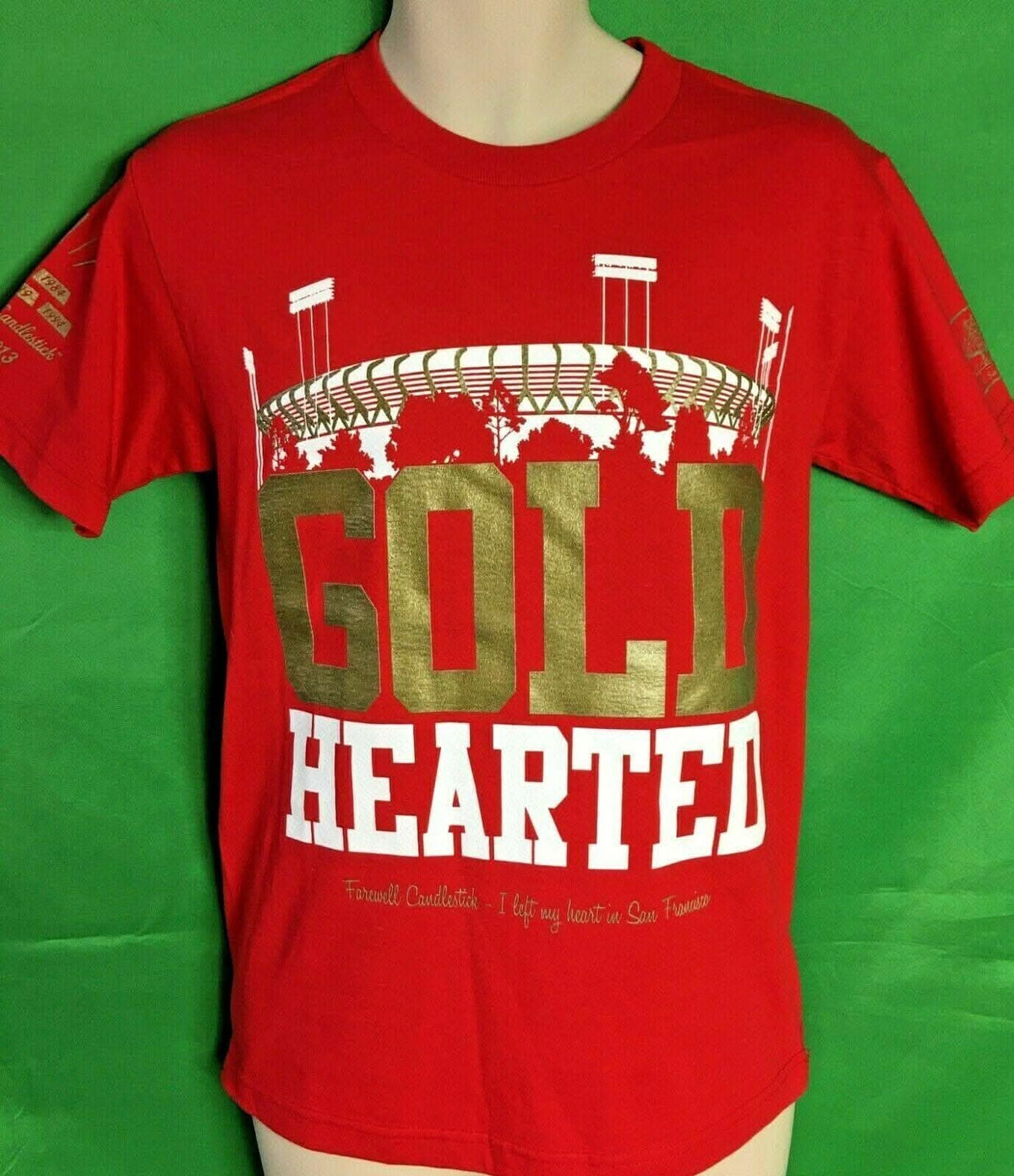 NFL San Francisco 49ers Derby Gold Hearted Candlestick T-Shirt Men's Small NWOT