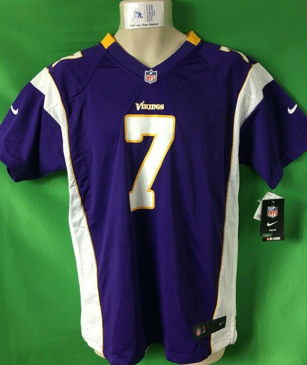 NFL Minnesota Vikings Christian Ponder #7 Game Jersey Youth Large 14-16 NWT