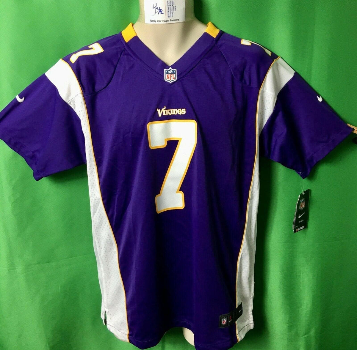 NFL Minnesota Vikings Christian Ponder #7 Game Jersey Youth X-Large NWT