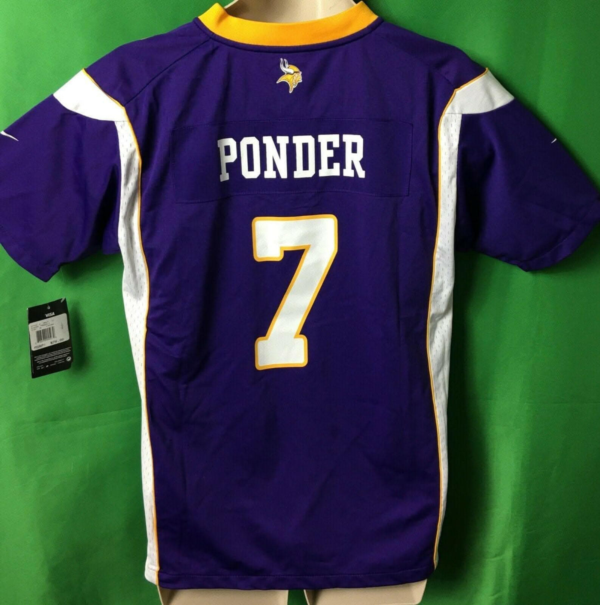NFL Minnesota Vikings Christian Ponder #7 Game Jersey Youth X-Large NWT
