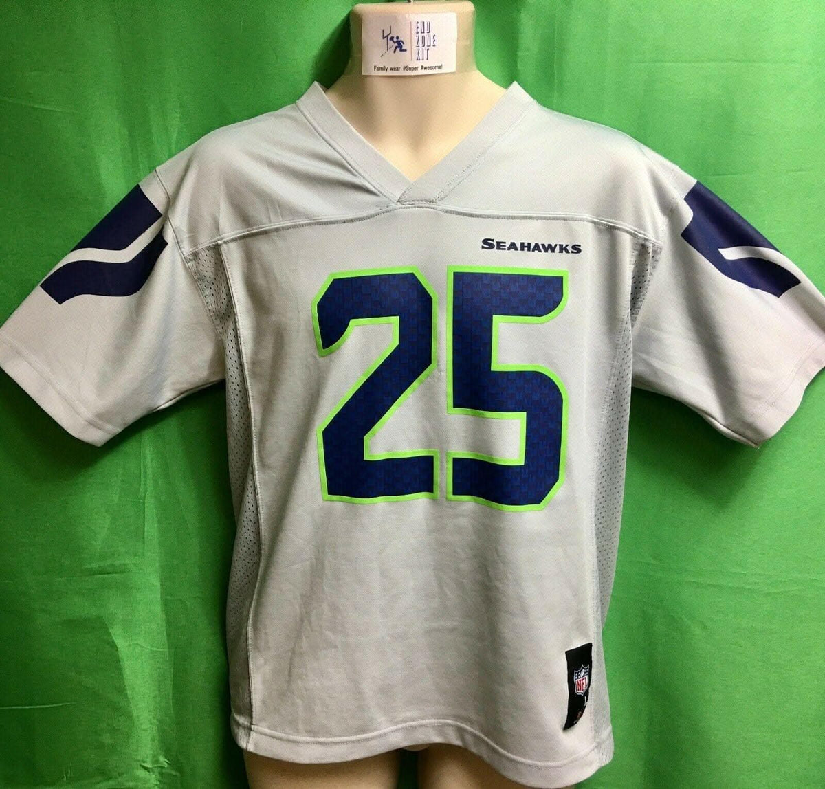 NFL Seattle Seahawks Richard Sherman #25 Grey Jersey Youth Large 14-16