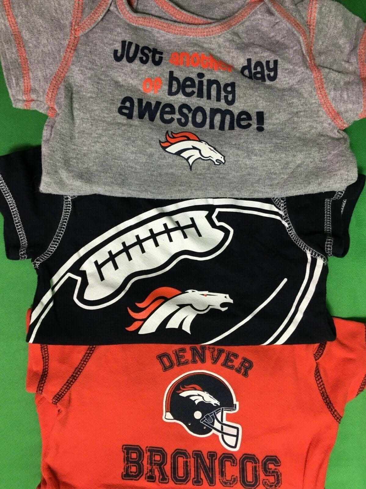 NFL Denver Broncos Set of 3 Bodysuits/Vests 12 Months