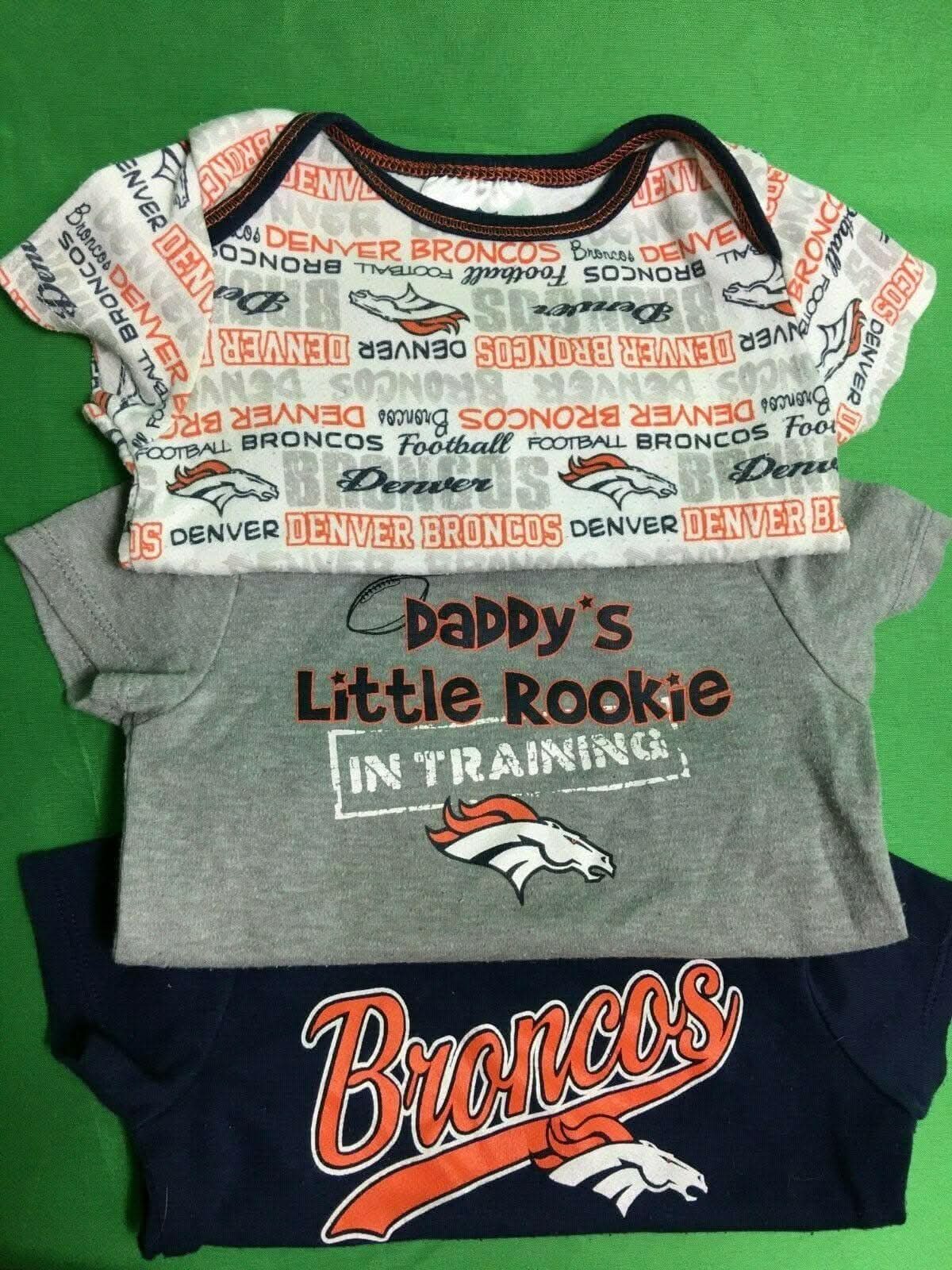 NFL Denver Broncos Set of 3 Bodysuits/Vests 6-12 Months