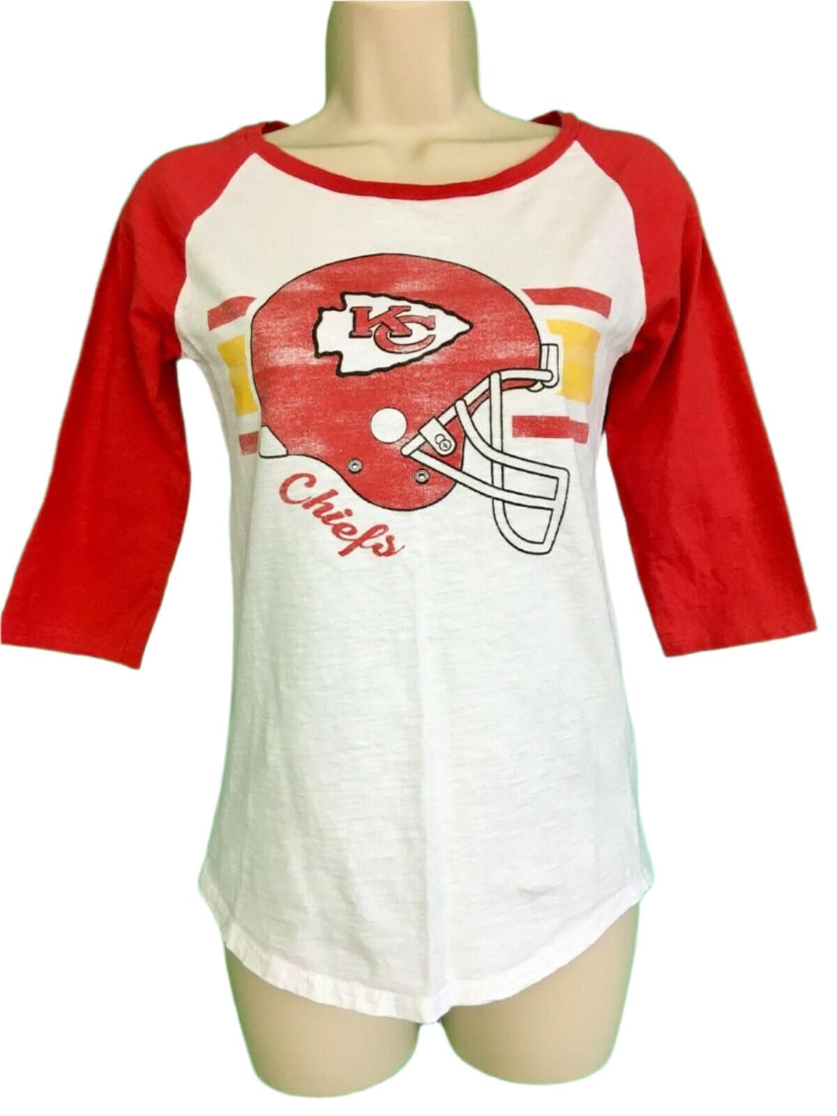 NFL Kansas City Chiefs Weathered Baseball-Style T-Shirt Youth Medium 7-9