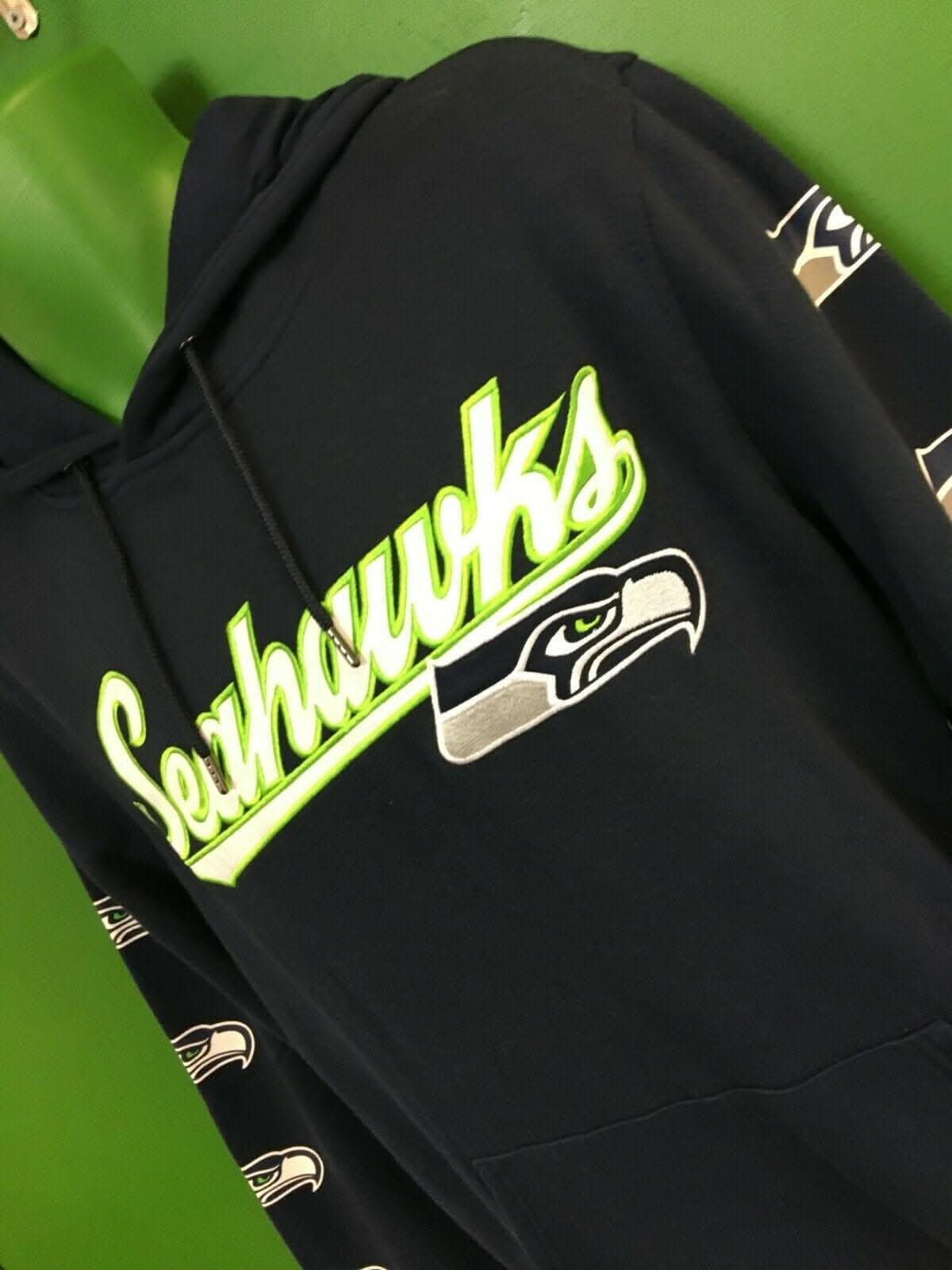 NFL Seattle Seahawks Stitched Spellout Hoodie Men's Small NWT