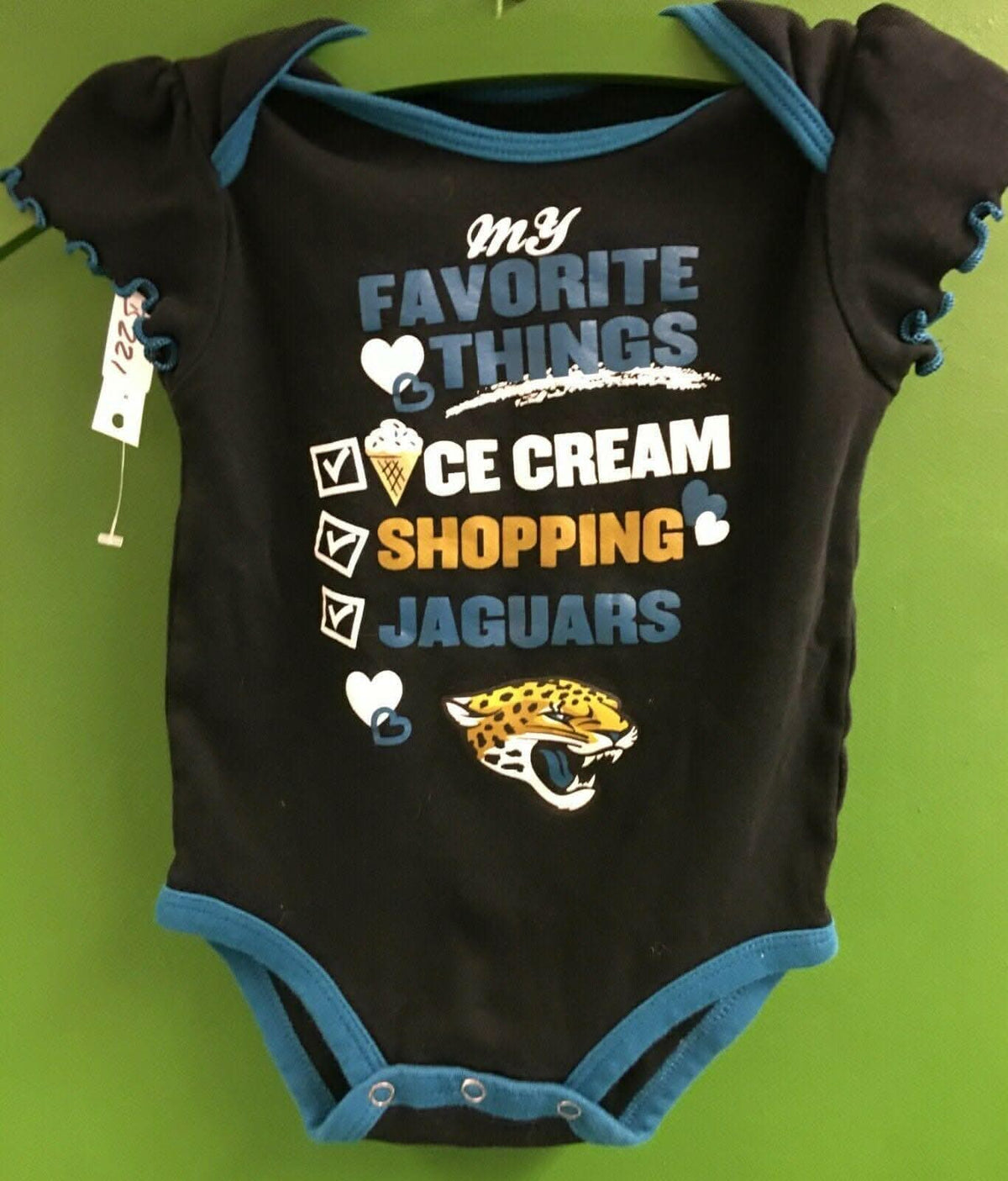 NFL Jacksonville Jaguars "My favorite things" Girls Bodysuit/Vest 12 Months