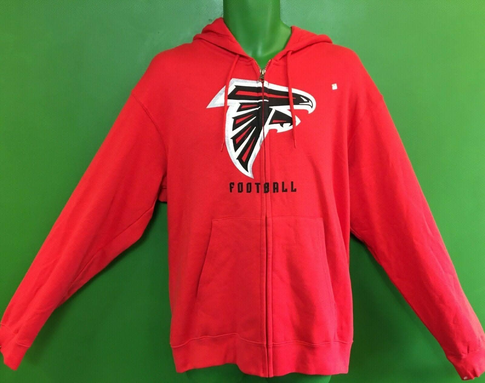 NFL Atlanta Falcons Majestic Full-Zip Red Hoodie Men's Large NWOT