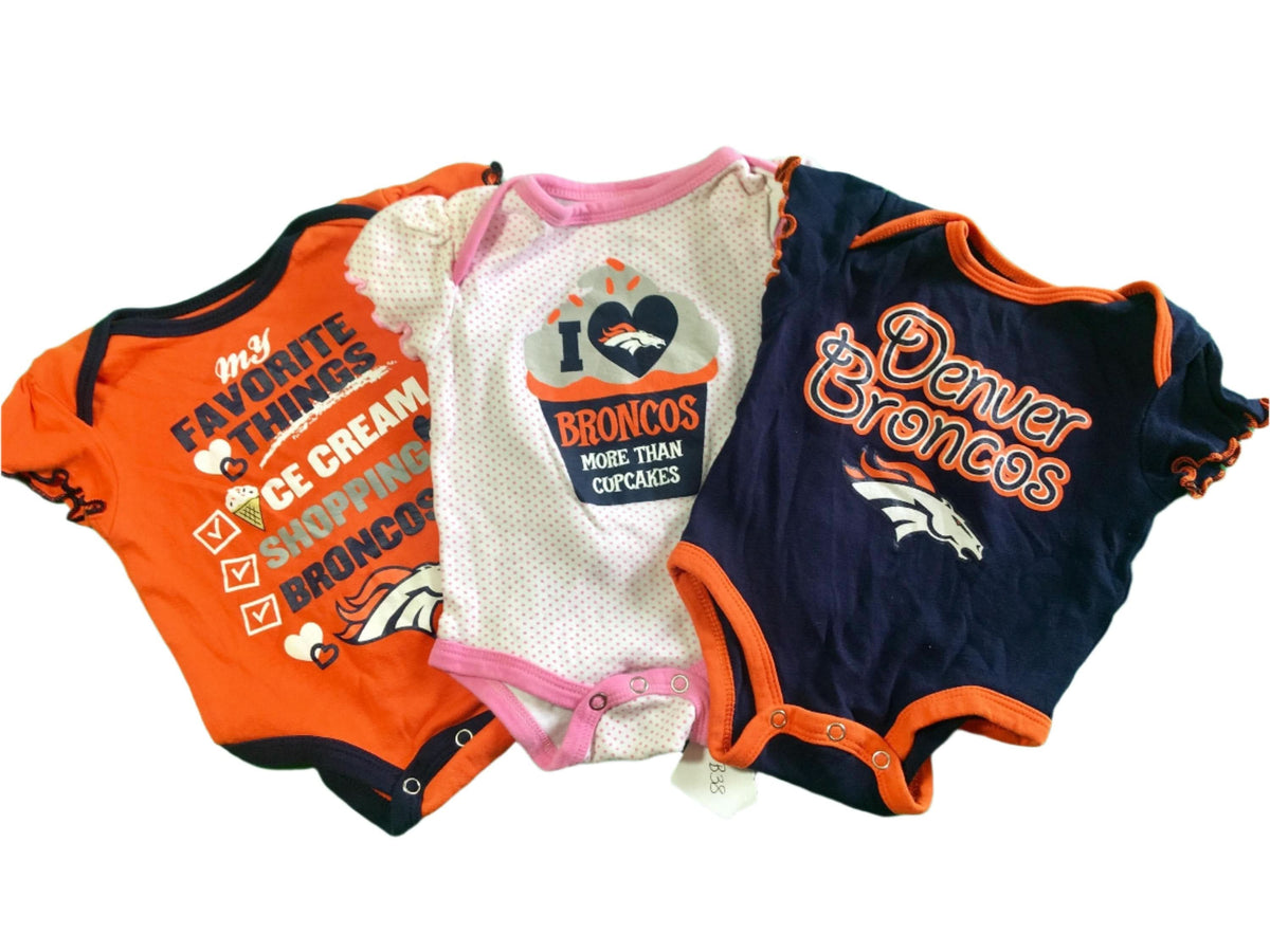 NFL Denver Broncos Lot of 3 Bodysuits/Vests Newborn 0-3 Months NWOT