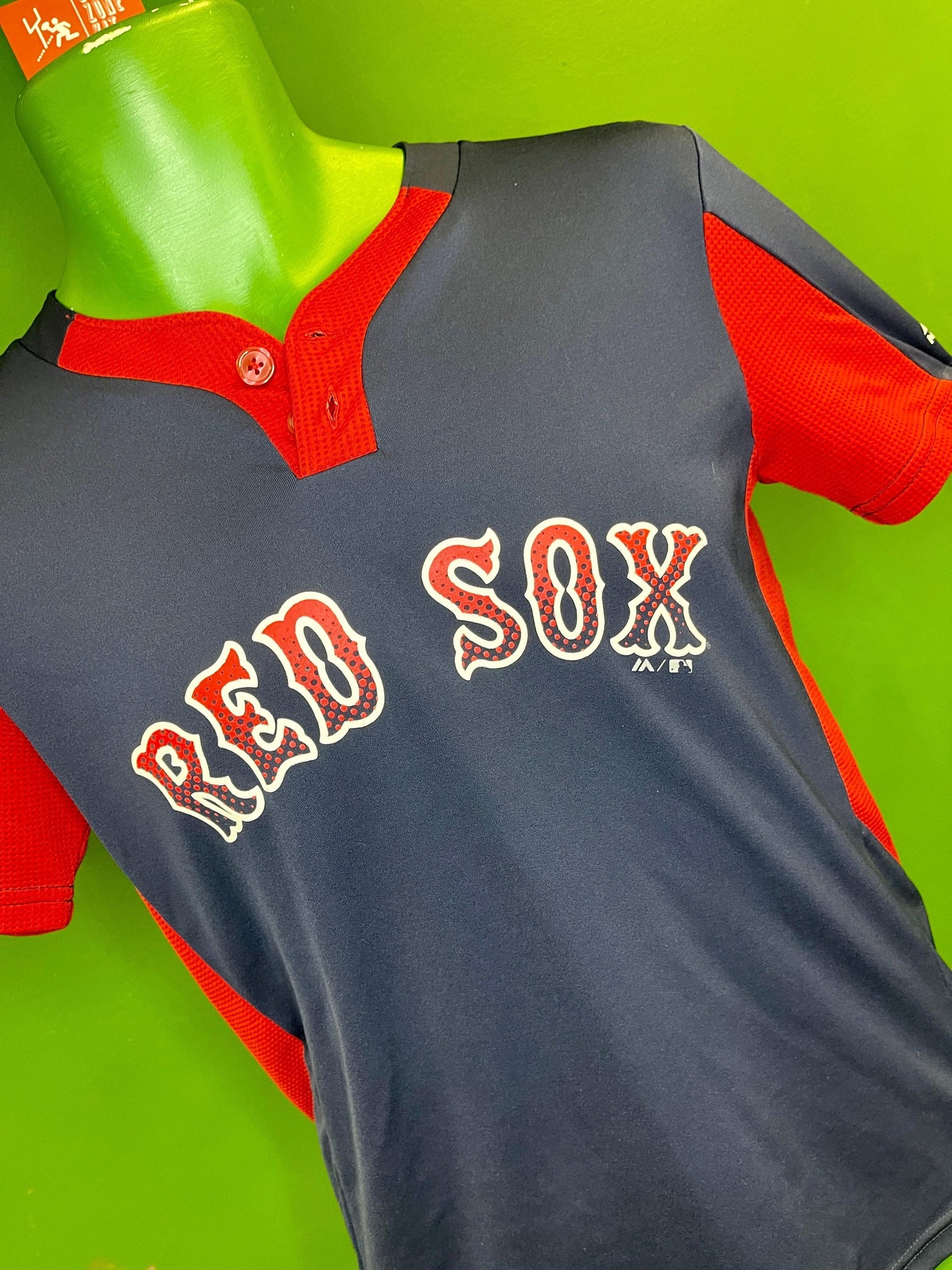 MLB Boston Red Sox Majestic Baseball Jersey Top Youth Medium 10-12