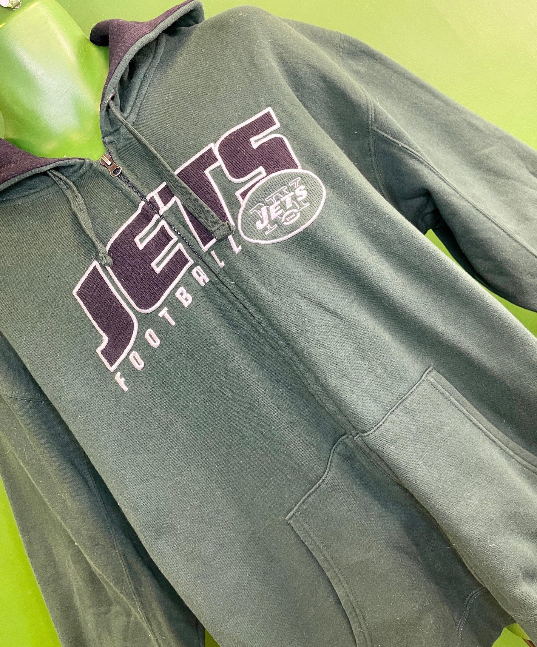 NFL New York Jets Full-Zip Hoodie Stitched Men's X-Large