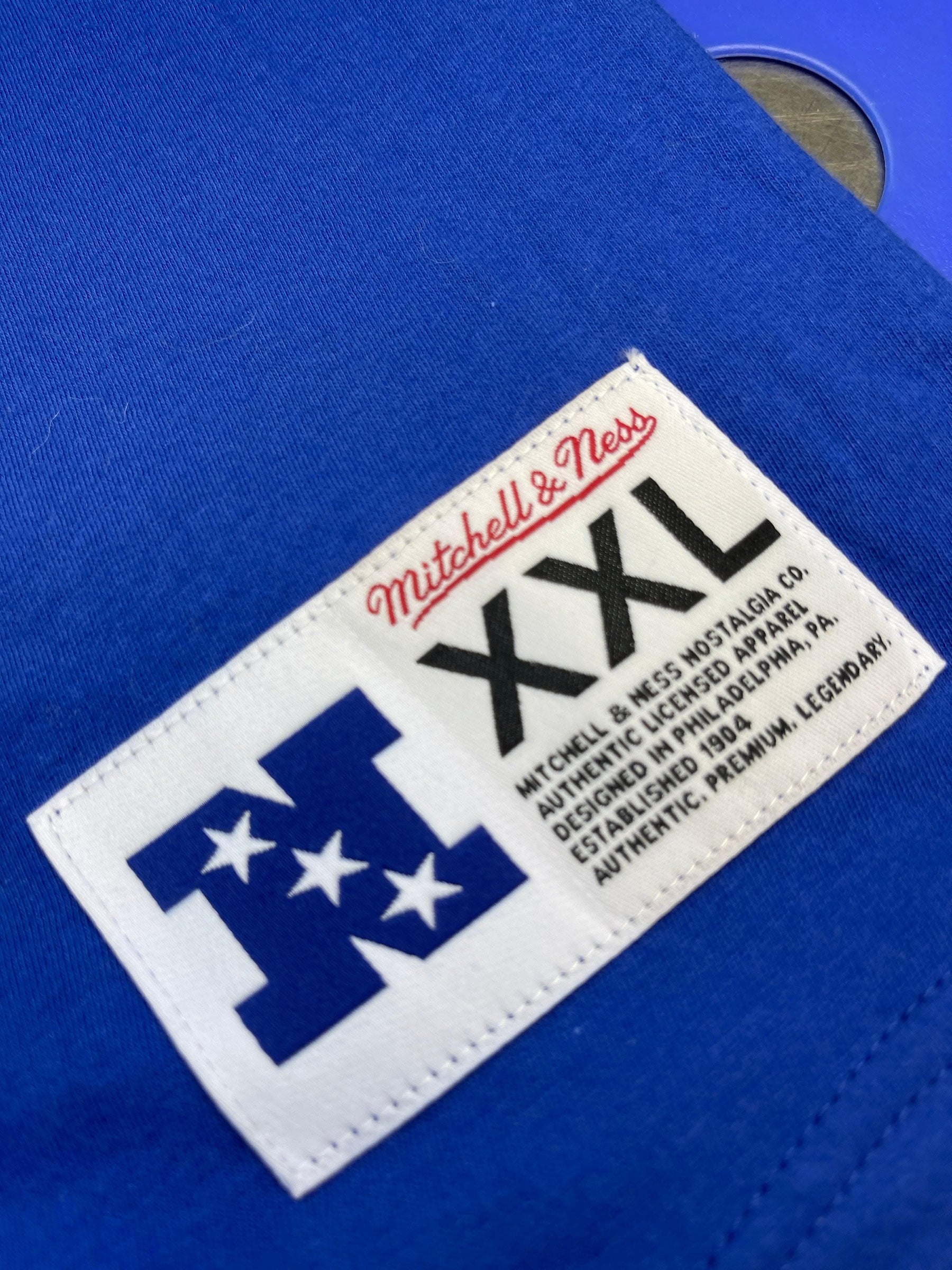 NFL New York Giants Mitchell & Ness Henley 3/4 Sleeve T-Shirt Men's 2X-Large NWT