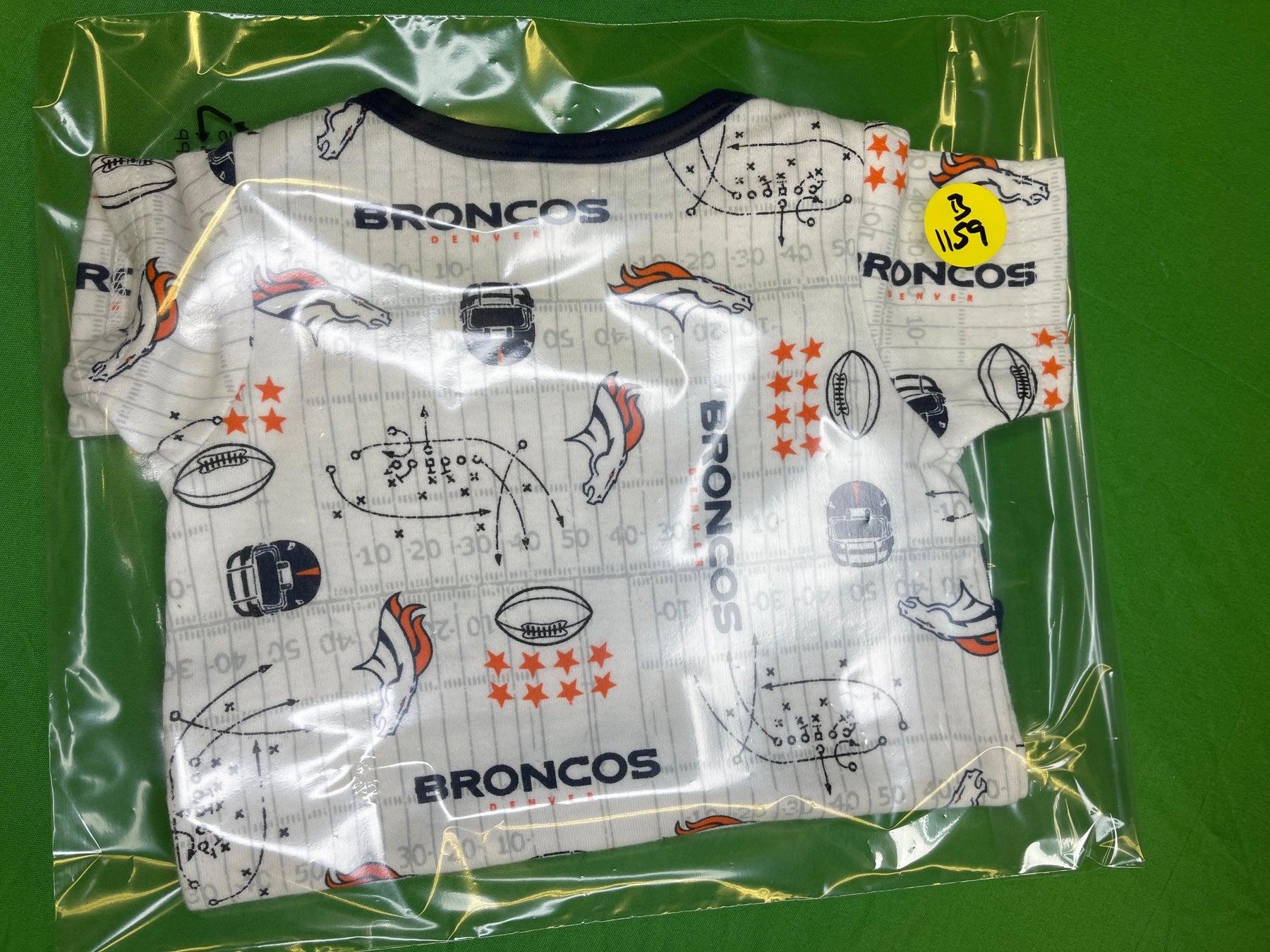 NFL Denver Broncos White Patterned Bodysuit 0-3 months