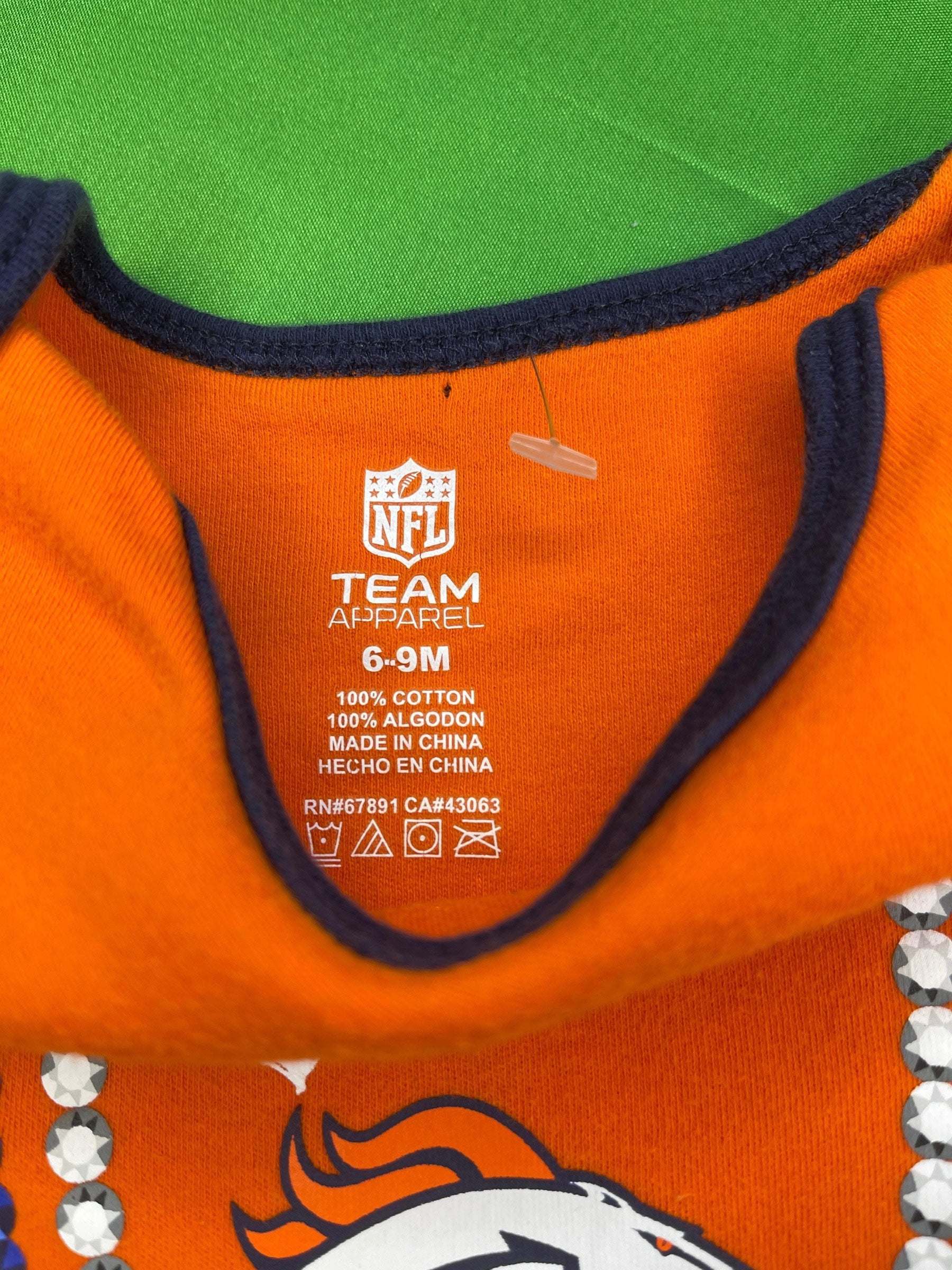 NFL Denver Broncos Orange Bodysuit 6-9 months