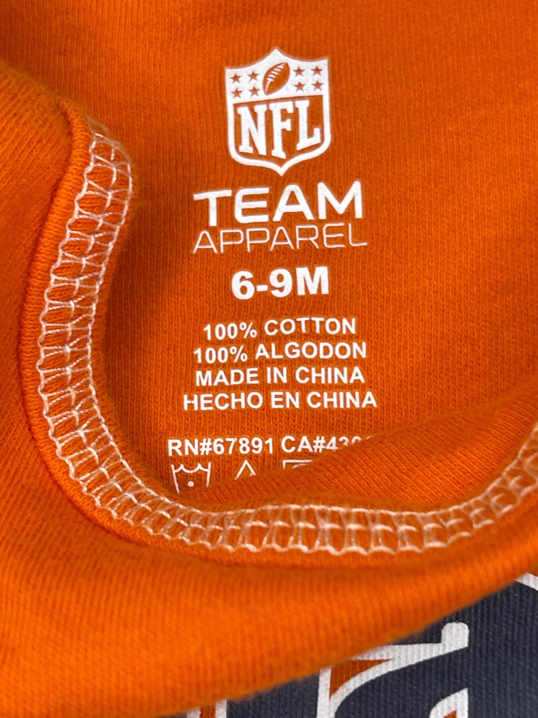 NFL Denver Broncos Orange Bodysuit 6-9 months