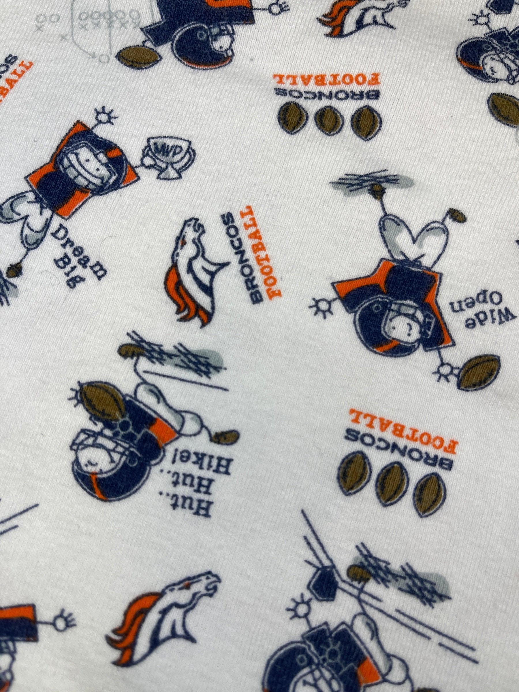 NFL Denver Broncos White Long Sleeve Bodysuit 0-3 months