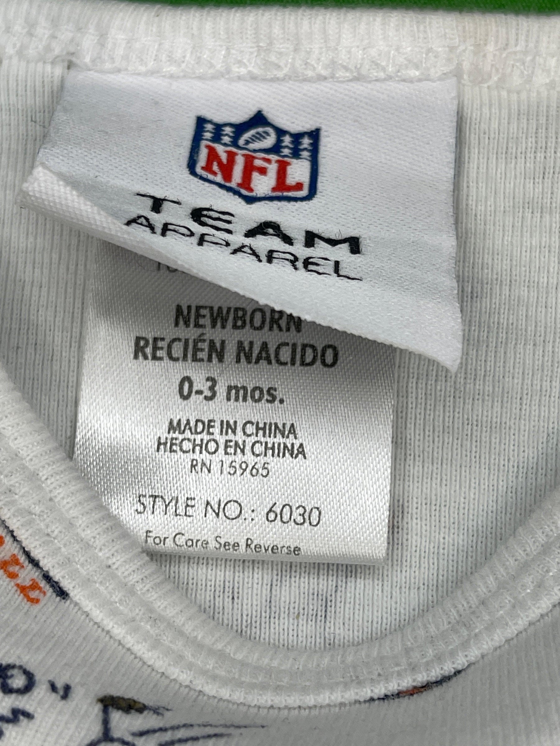 NFL Denver Broncos White Long Sleeve Bodysuit 0-3 months