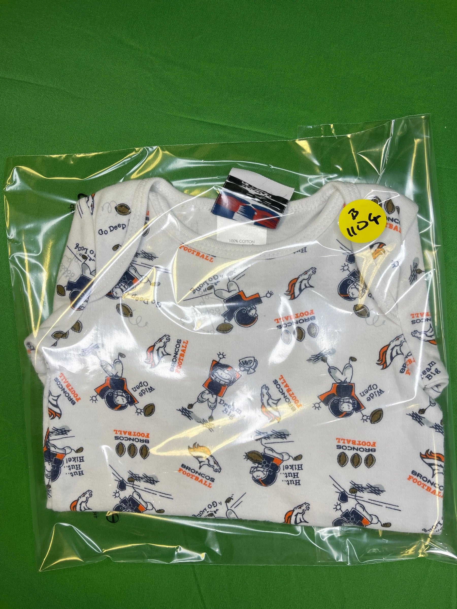 NFL Denver Broncos White Long Sleeve Bodysuit 0-3 months