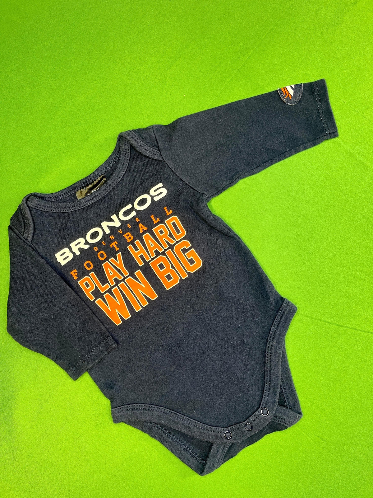 NFL Denver Broncos Blue Long Sleeve Bodysuit 0-3 months