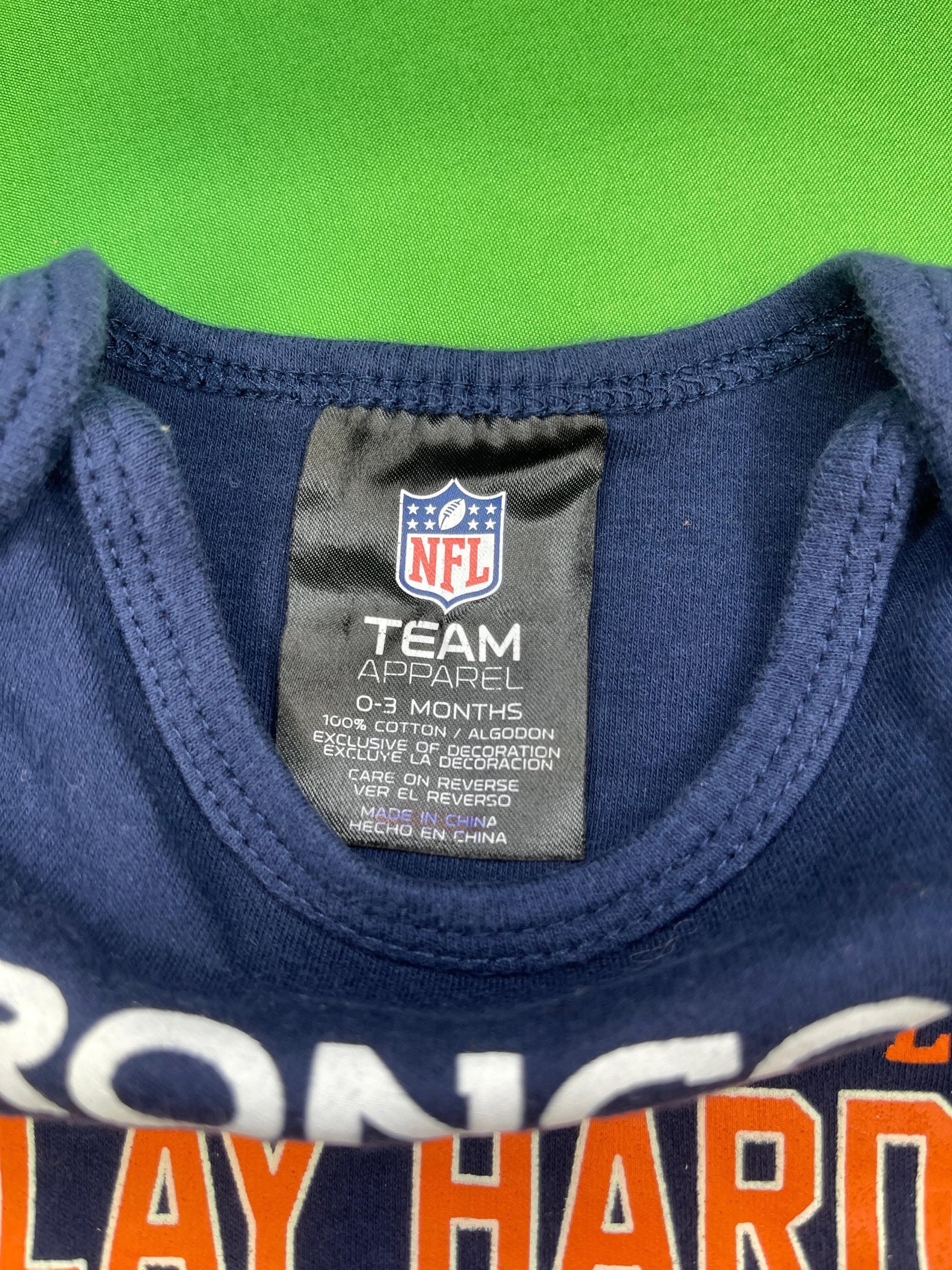 NFL Denver Broncos Blue Long Sleeve Bodysuit 0-3 months