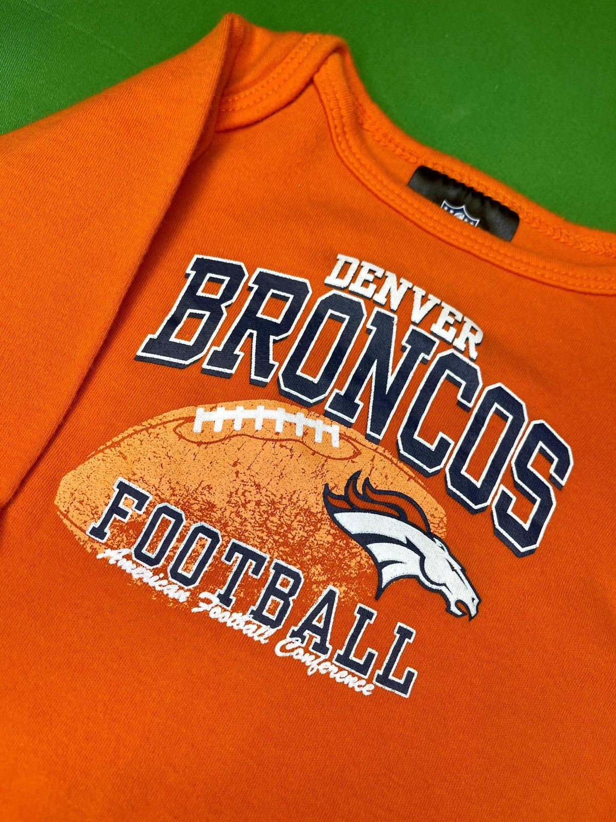 NFL Denver Broncos Orange Long Sleeve Bodysuit 0-3 months