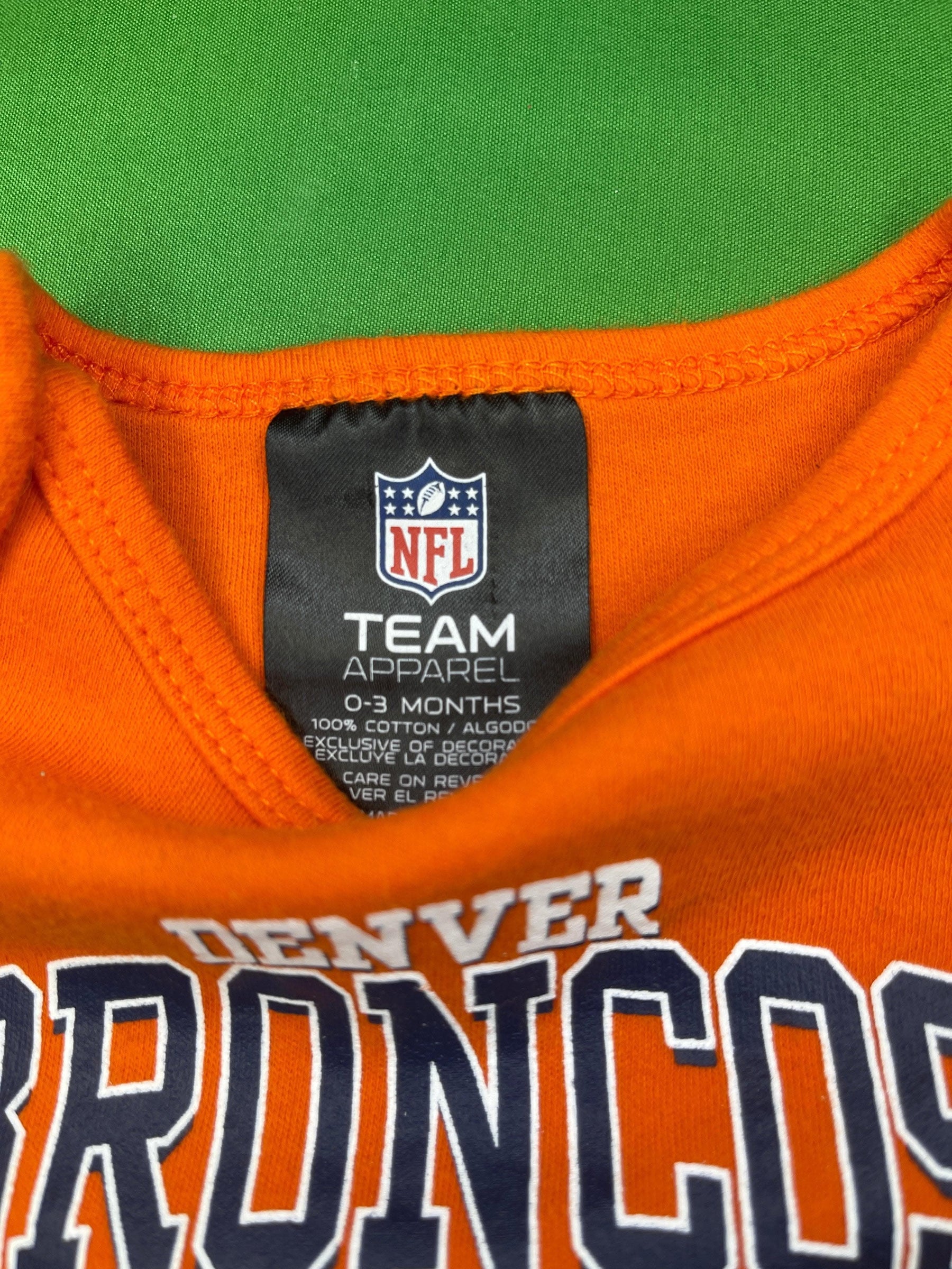 NFL Denver Broncos Orange Long Sleeve Bodysuit 0-3 months