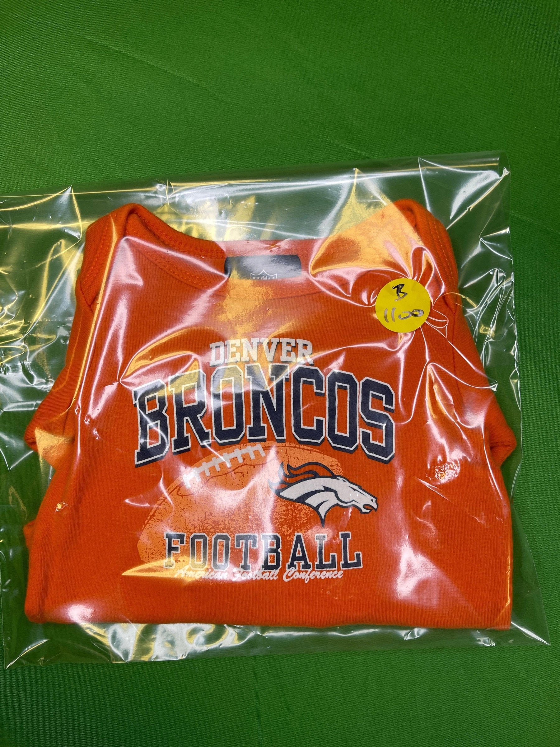 NFL Denver Broncos Orange Long Sleeve Bodysuit 0-3 months