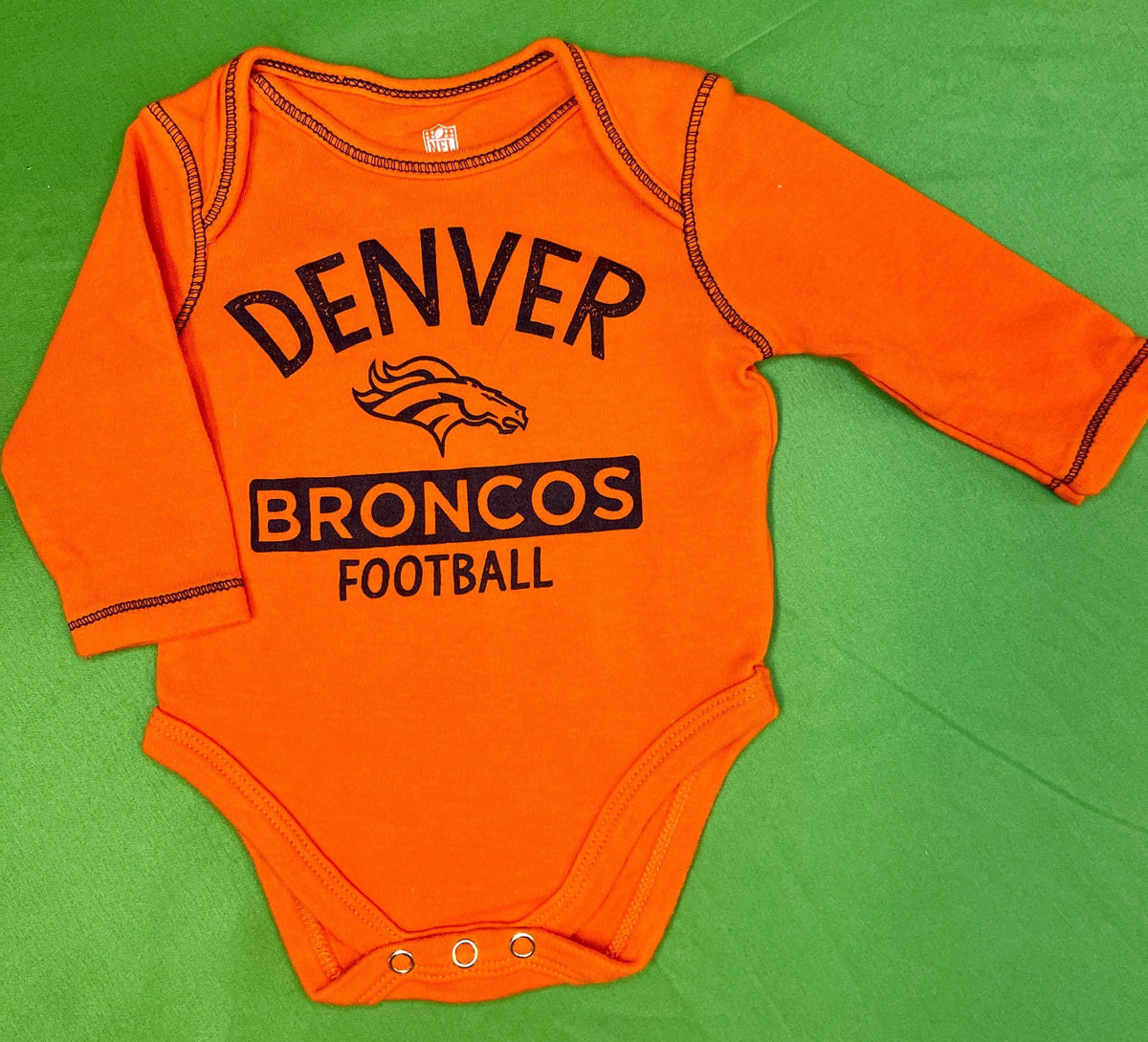NFL Denver Broncos Orange Long Sleeve Bodysuit 0-3 months