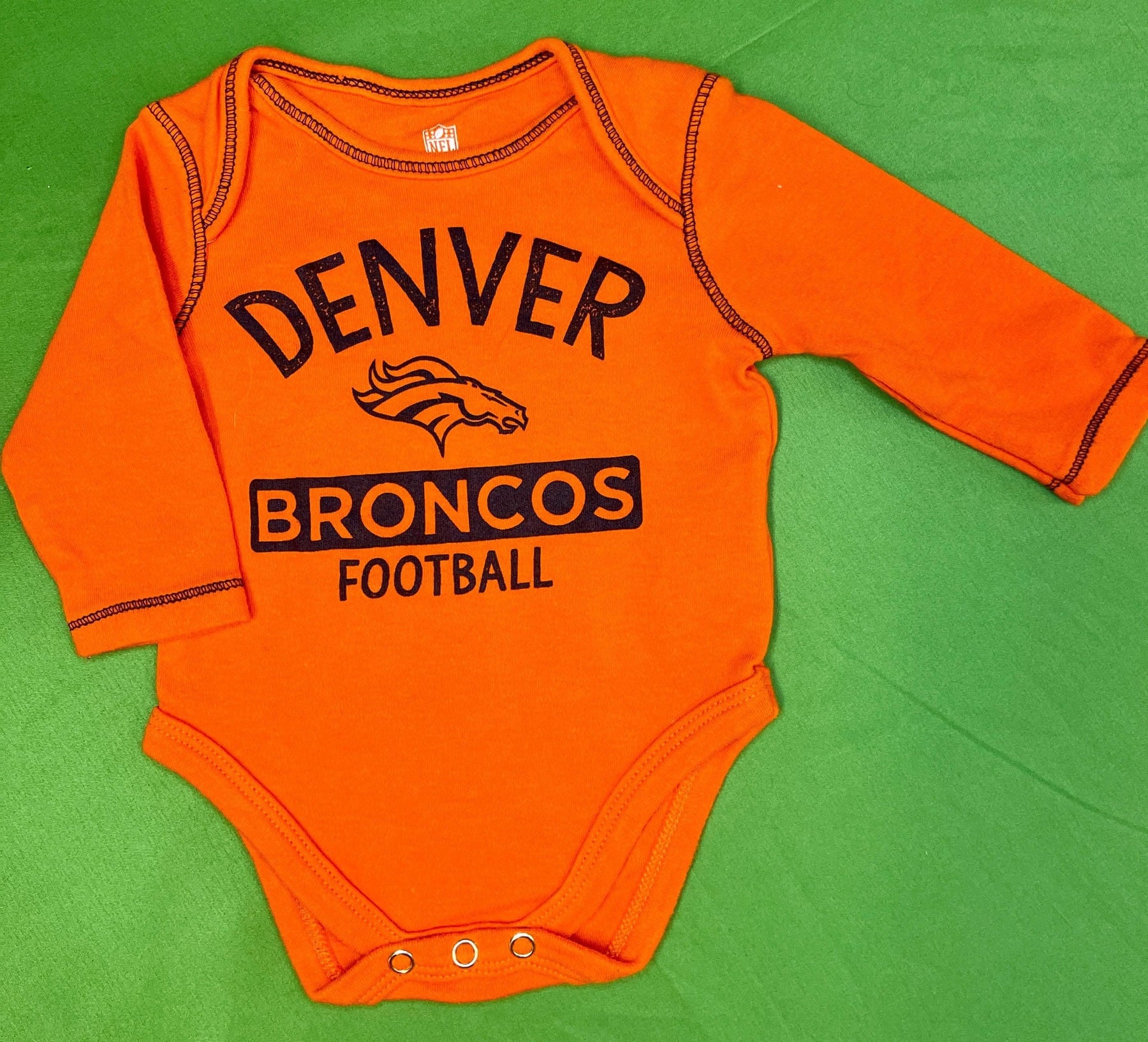 NFL Denver Broncos Orange Long Sleeve Bodysuit 0-3 months
