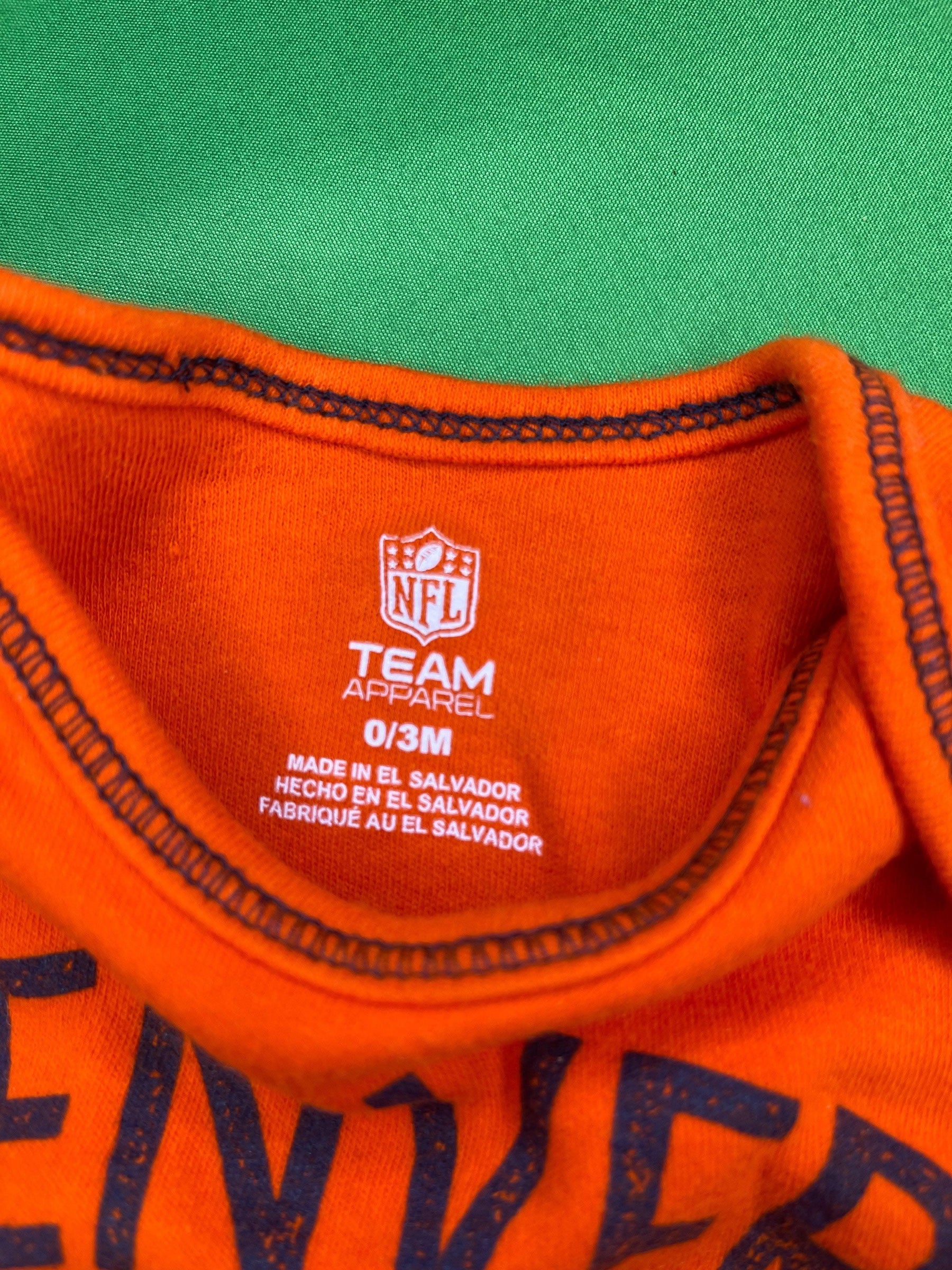NFL Denver Broncos Orange Long Sleeve Bodysuit 0-3 months