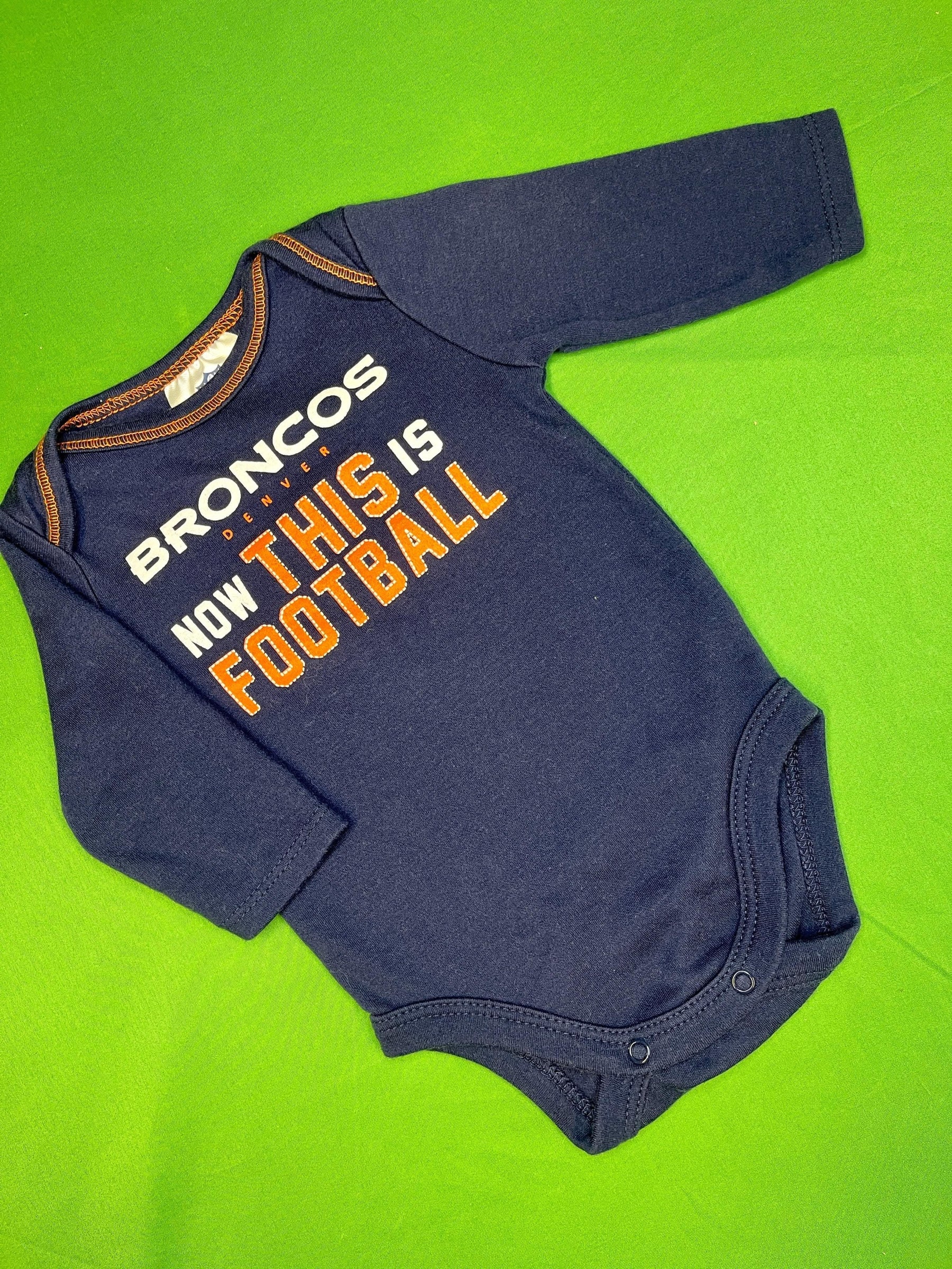 NFL Denver Broncos Blue Long Sleeve Bodysuit 0-3 months