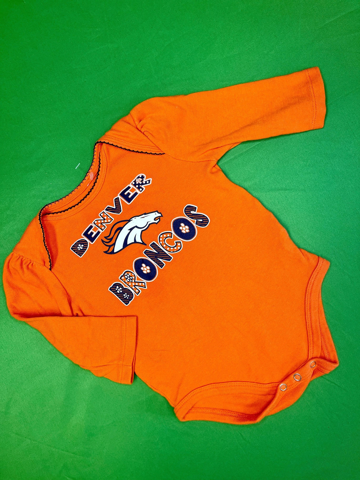 NFL Denver Broncos Orange Long Sleeve Bodysuit 18 months