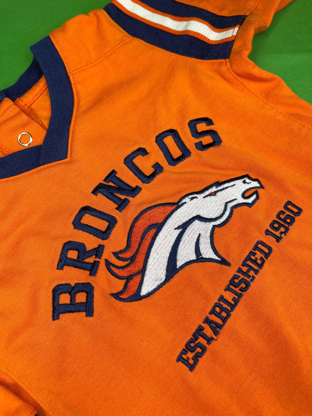 NFL Denver Broncos Orange Jersey-Style Long-Sleeve Bodysuit 6-9 months
