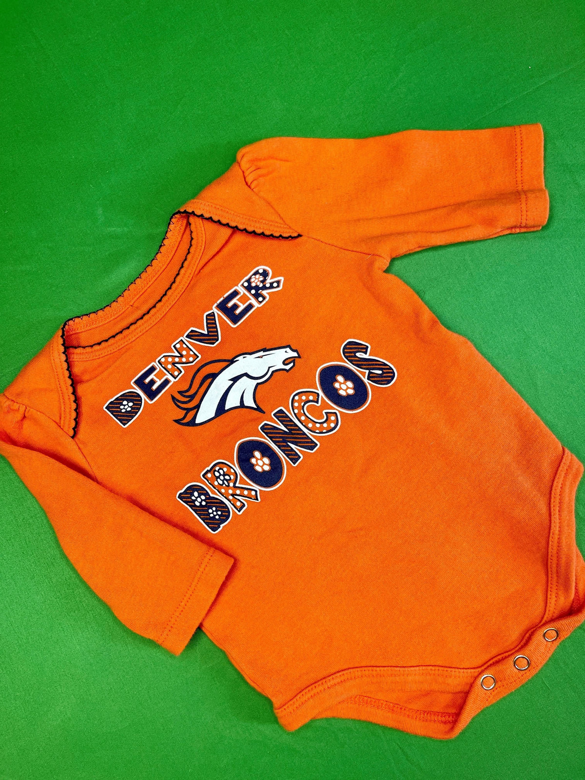 NFL Denver Broncos Orange Long sleeve Bodysuit 3-6 months
