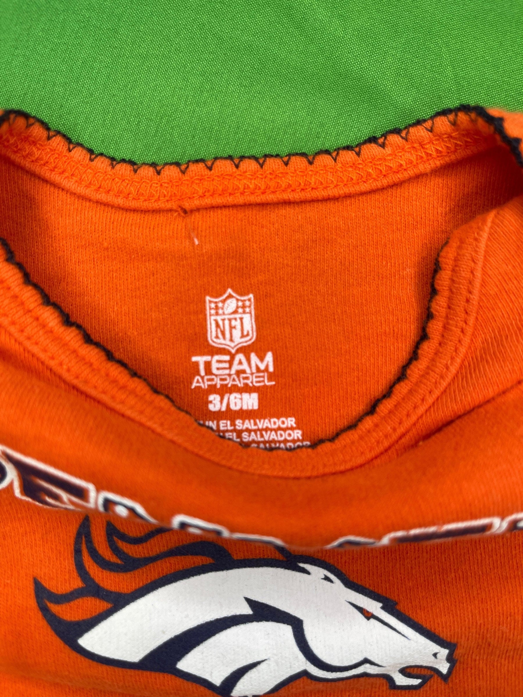 NFL Denver Broncos Orange Long sleeve Bodysuit 3-6 months