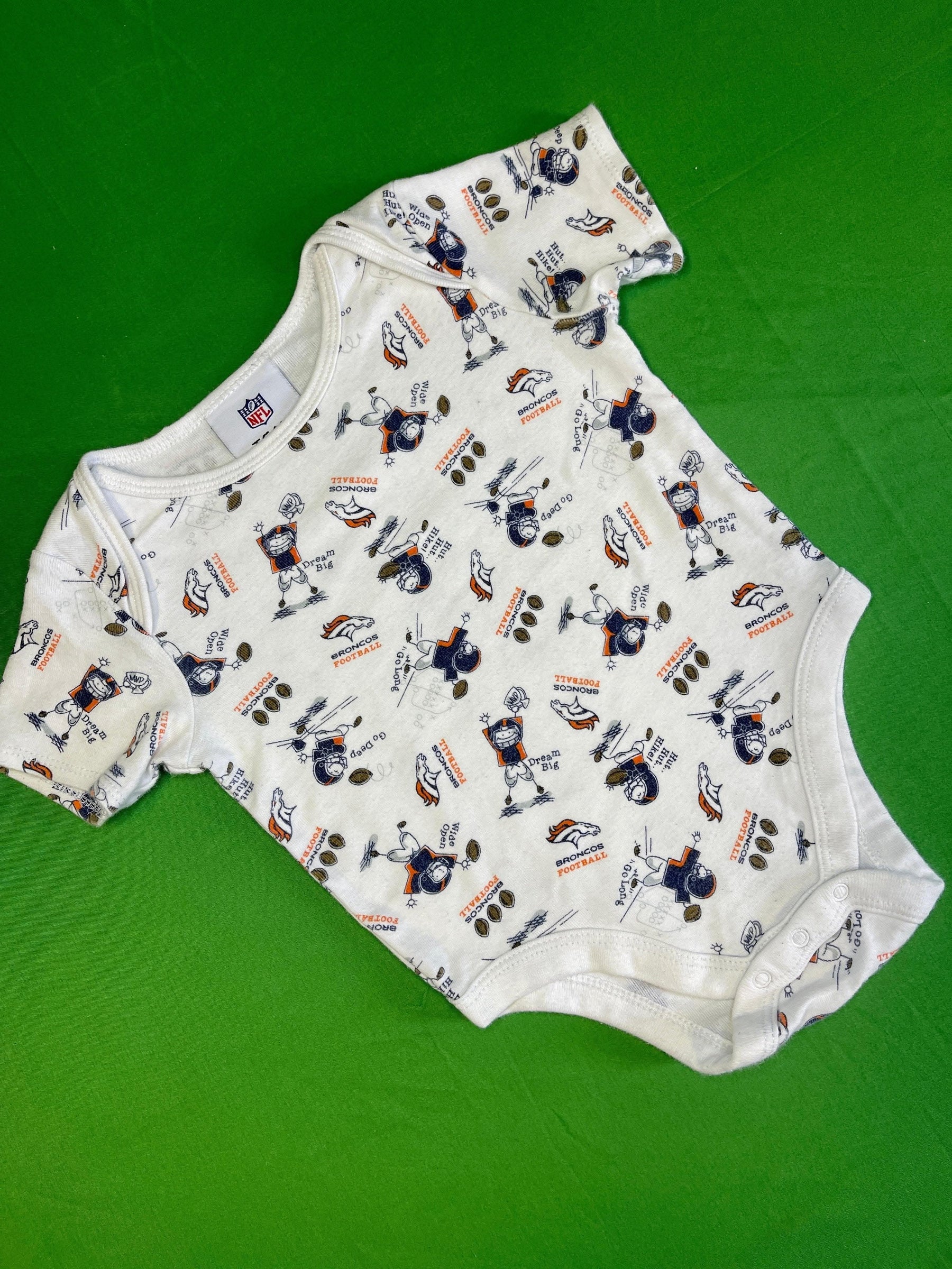 NFL Denver Broncos White Patterned Bodysuit 12 months