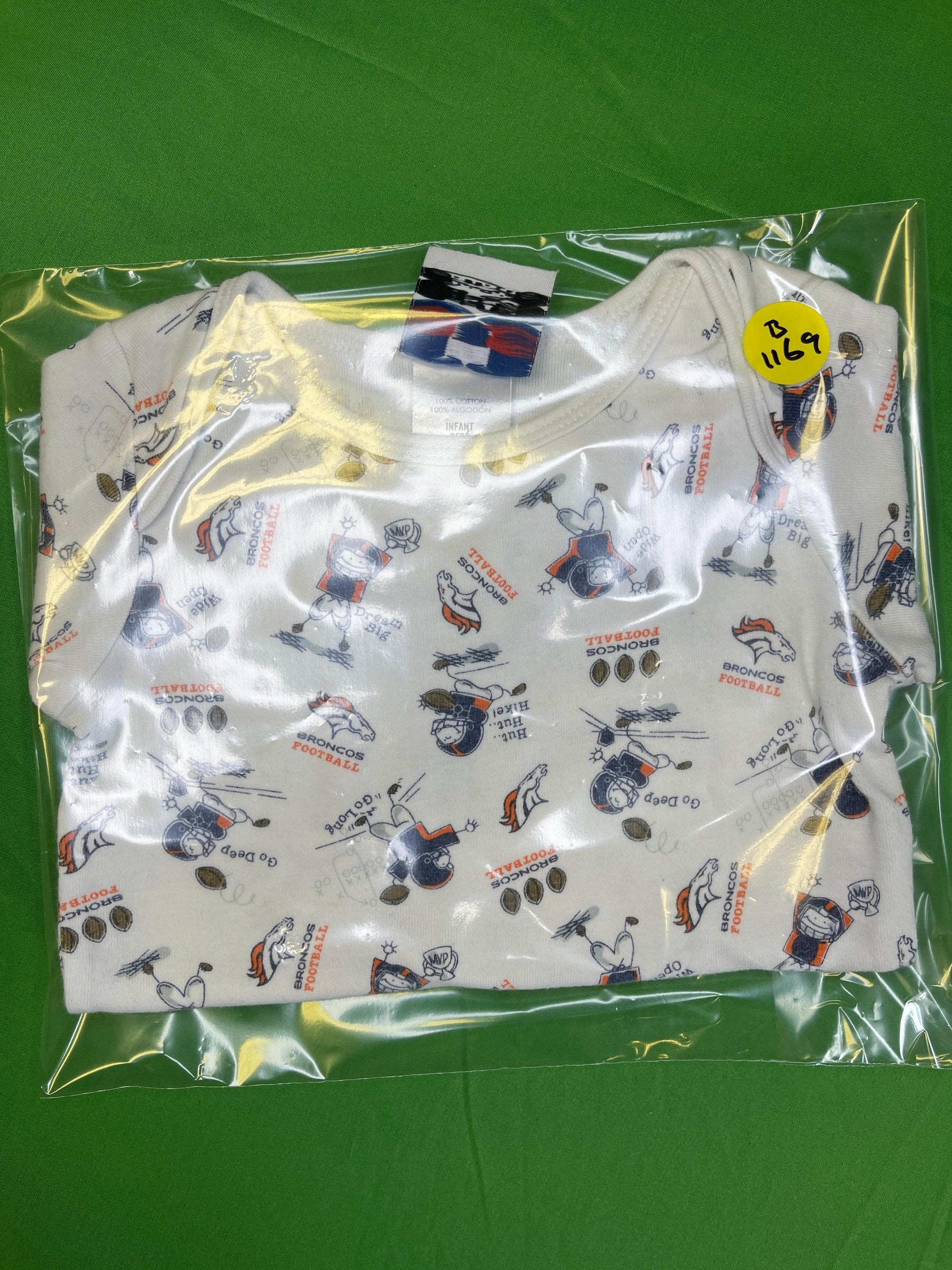 NFL Denver Broncos White Patterned Bodysuit 12 months