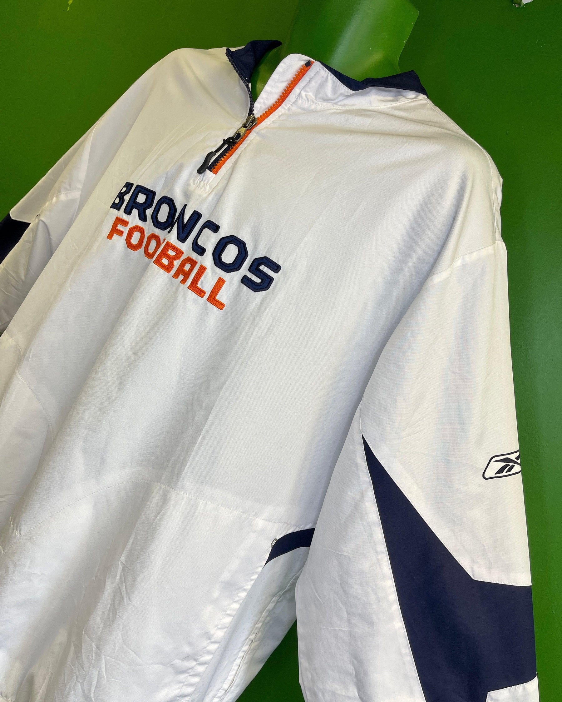 NFL Denver Broncos Reebok 1/4 Zip Pullover Jacket Men's X-Large