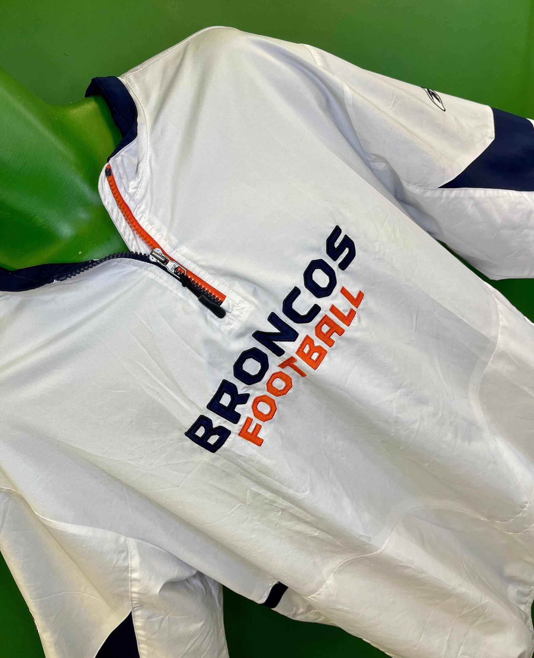 NFL Denver Broncos Reebok 1/4 Zip Pullover Jacket Men's X-Large