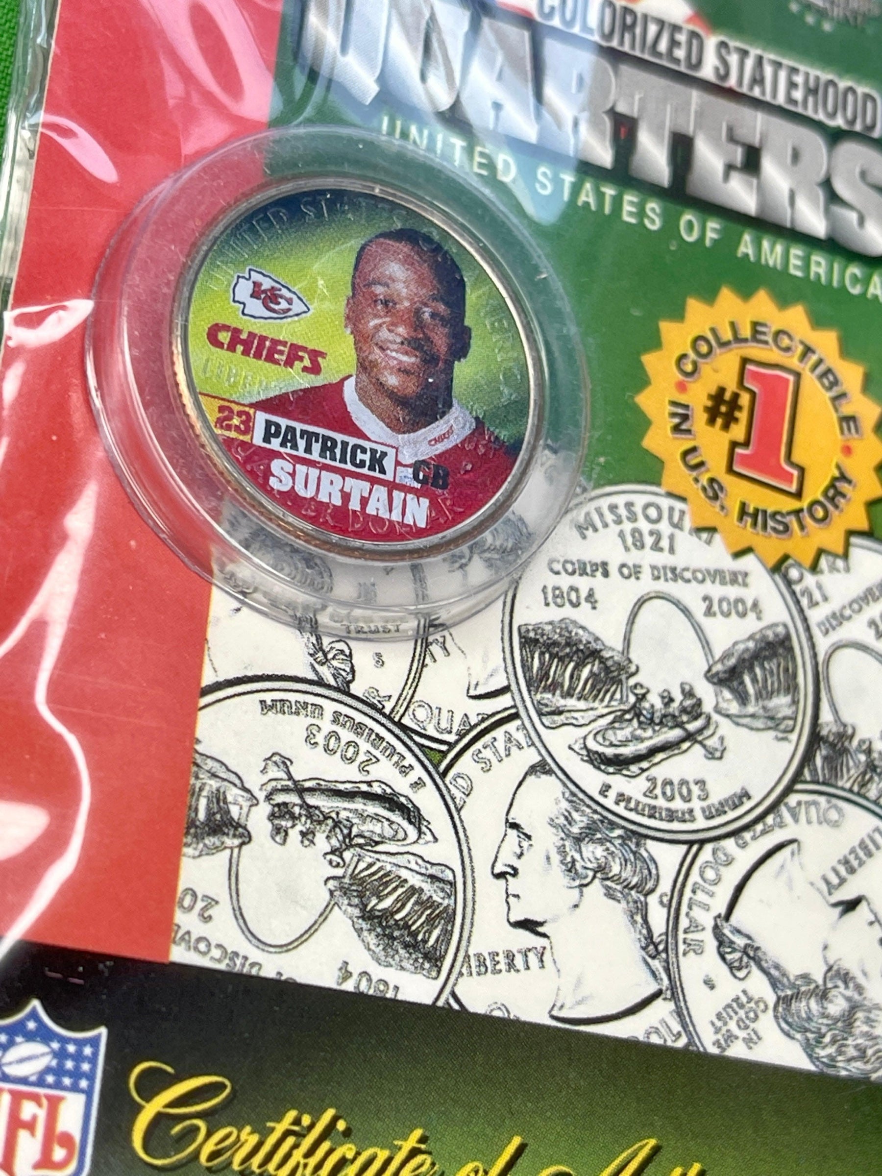 NFL Kansas City Chiefs Collection of 10 Colorized Statehood Coins Collectable