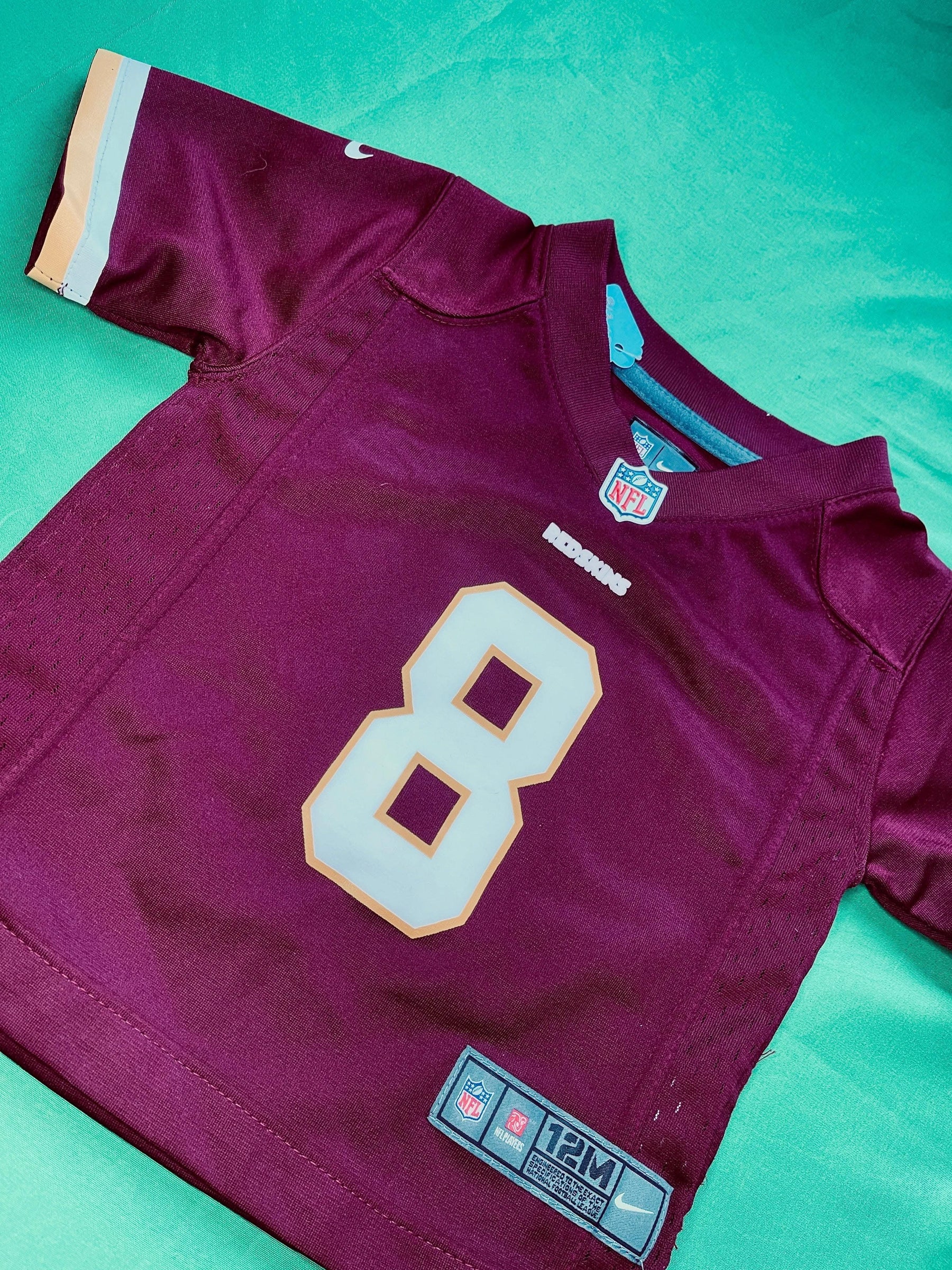 NFL Washington Commanders (Redskins) Cousins #8 Game Jersey 12 months